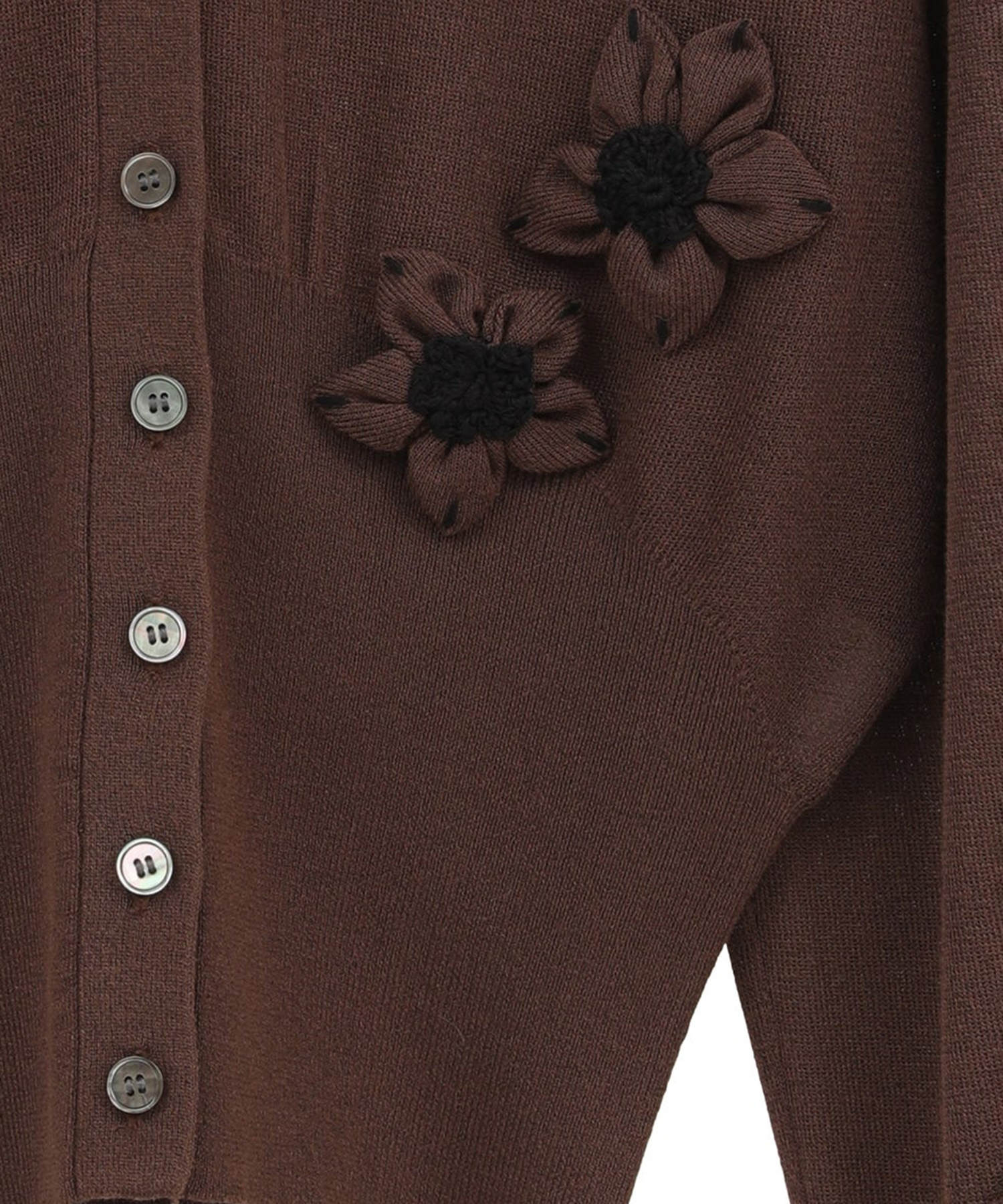 FLOWER MOTIF KNIT CARDIGAN CLANE