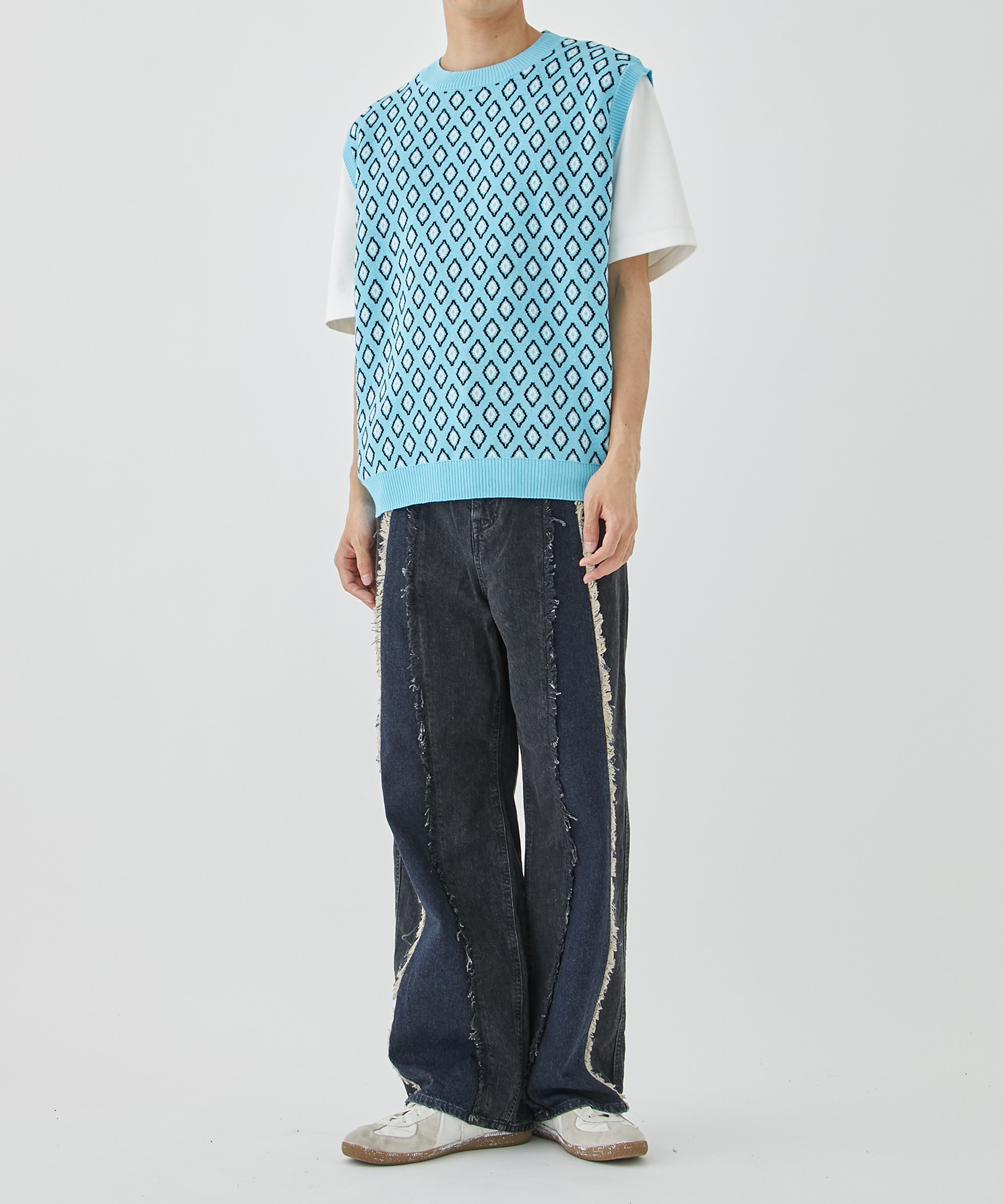 Diamond knit polo vest TTT MSW