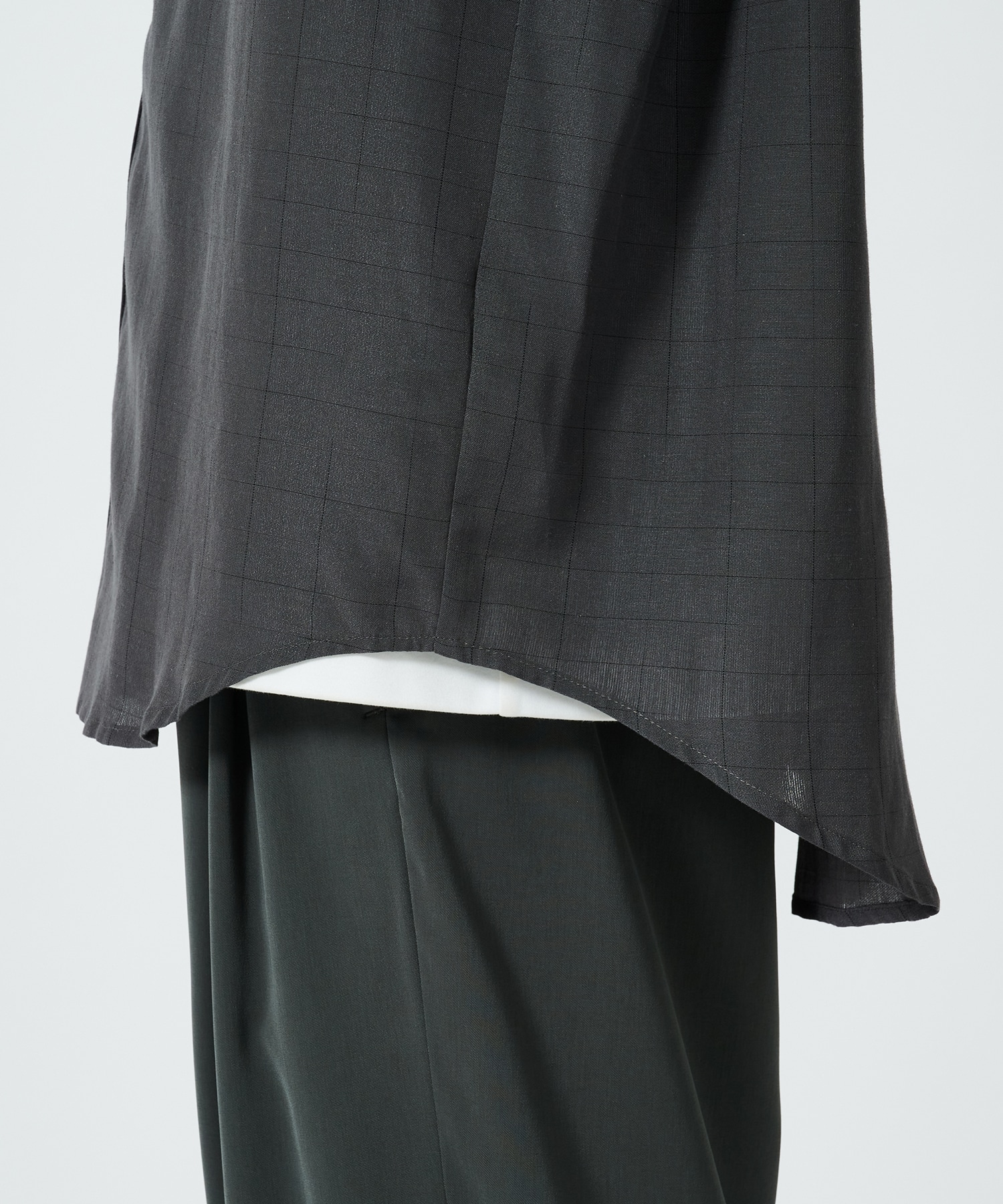 〈別注〉GRID CHECK DROP SHOULDER REGULAR COLLAR S/S SH ATTACHMENT
