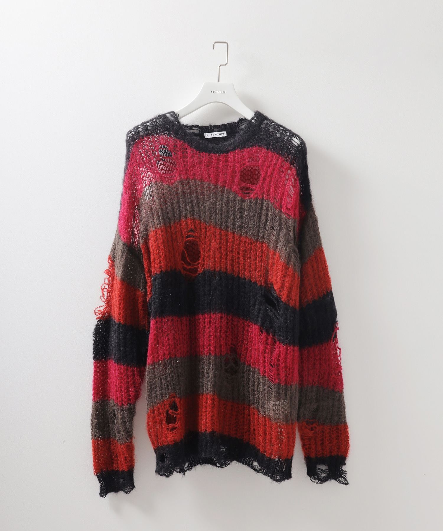 BORDER MOHAIR BORO SWEATER F-LAGSTUF-F