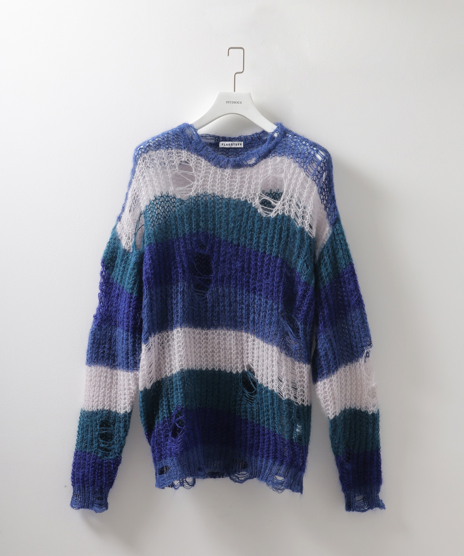 BORDER MOHAIR BORO SWEATER F-LAGSTUF-F