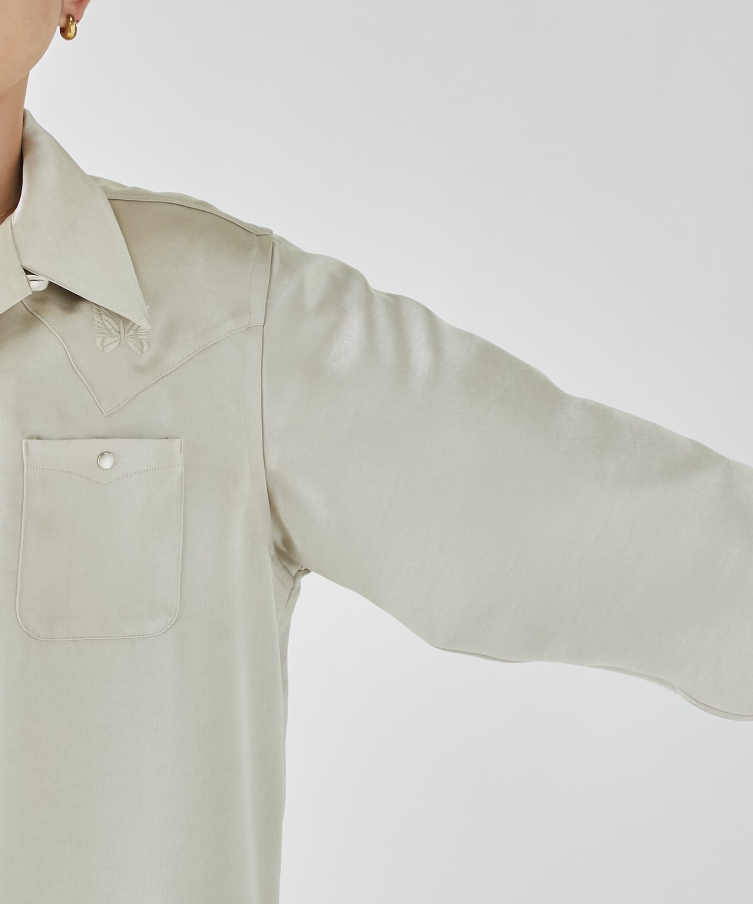 L/S Cowboy One-Up Shirt - Poly Sateen NEEDLES
