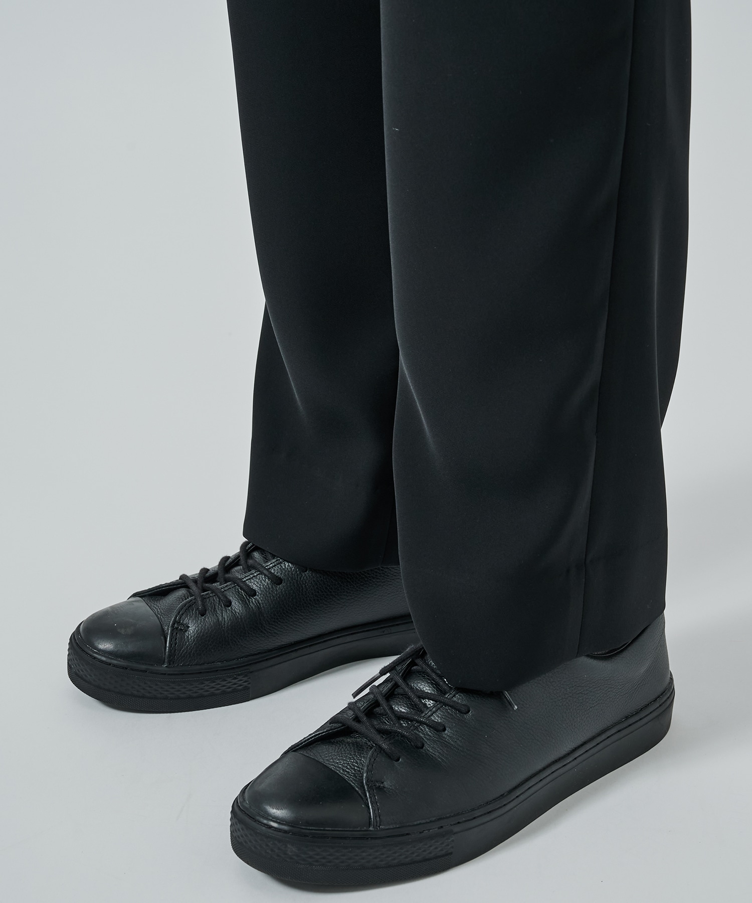 Dry Double Satin 1Tuck Pant with Long Belt CULLNI