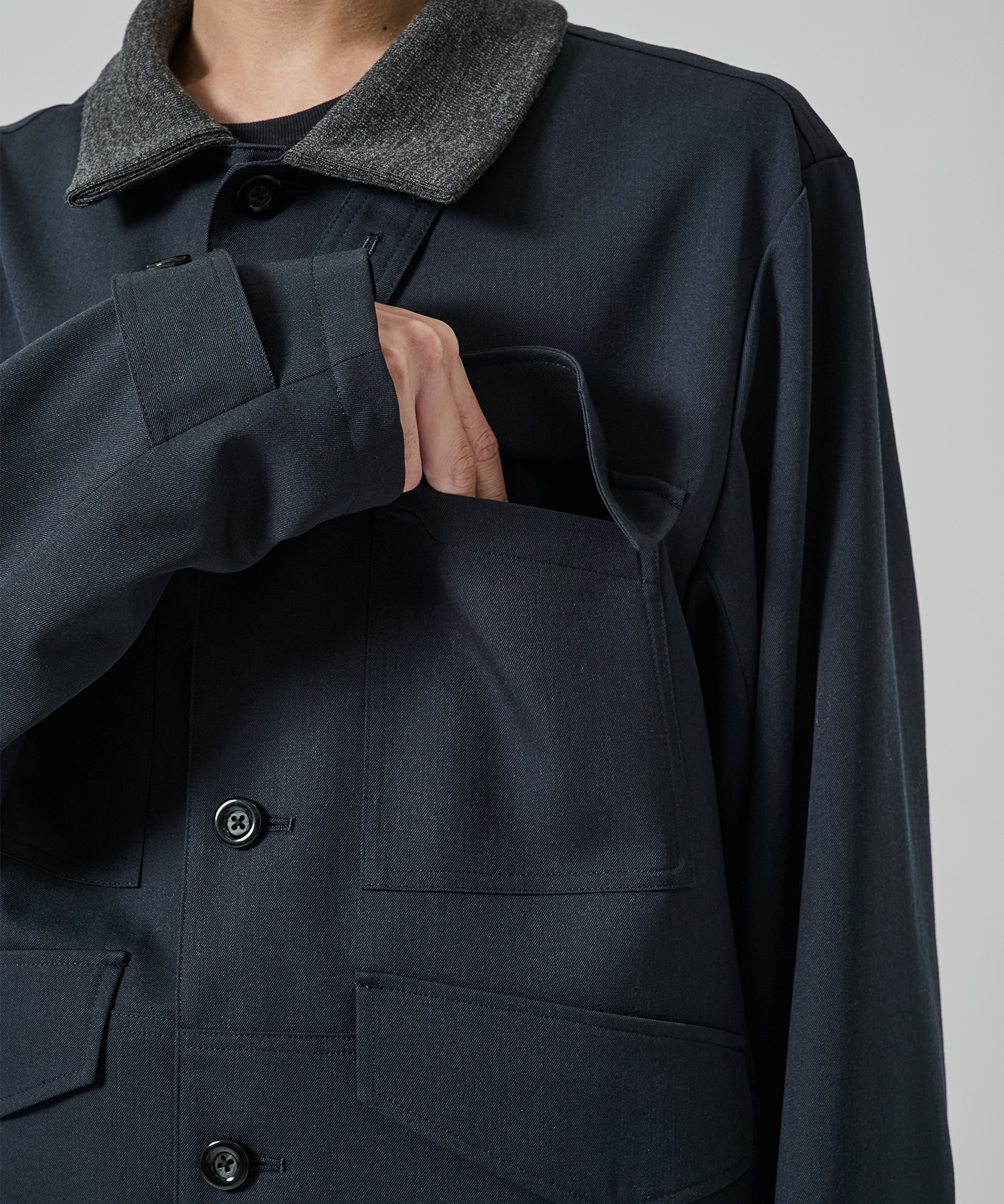 Rib Collar 4 Pockets Blouson UJOH HOMME
