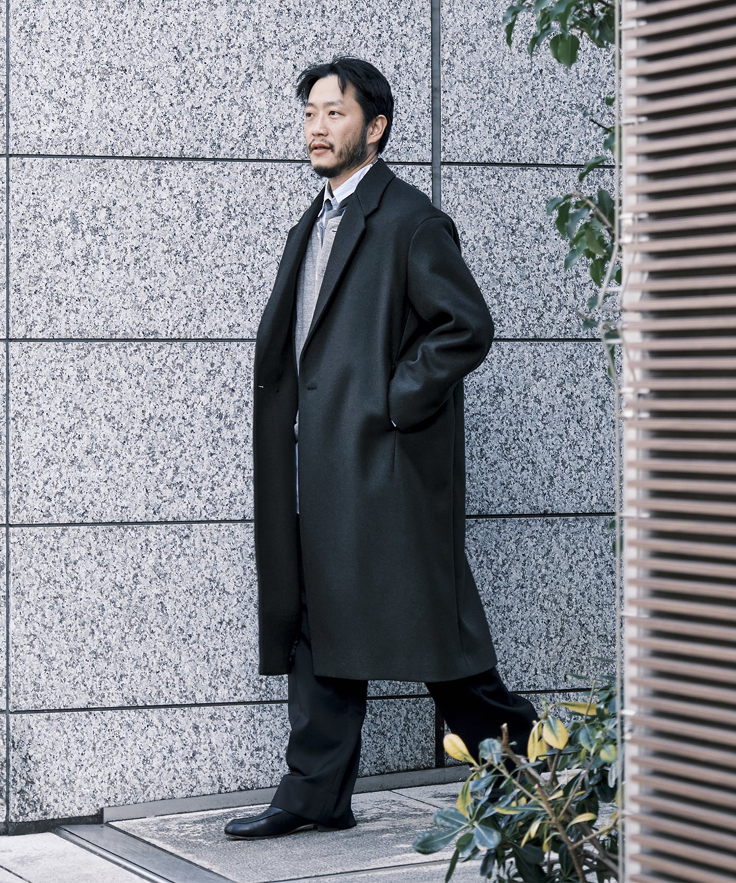 Super140 Wool Melton Over Chester Coat STUDIOUS