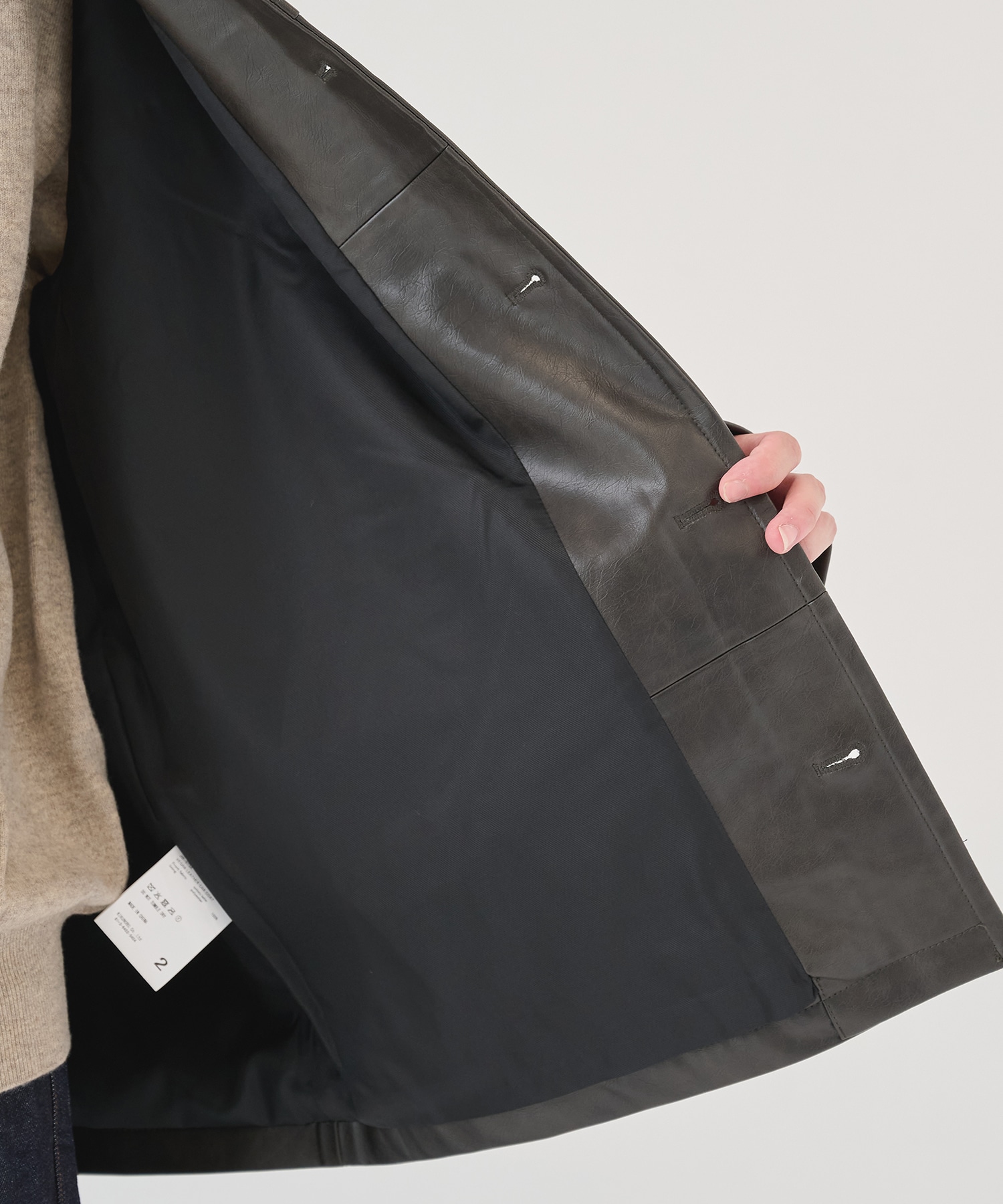 別注 VEGAN LEATHER CAR COAT JieDa