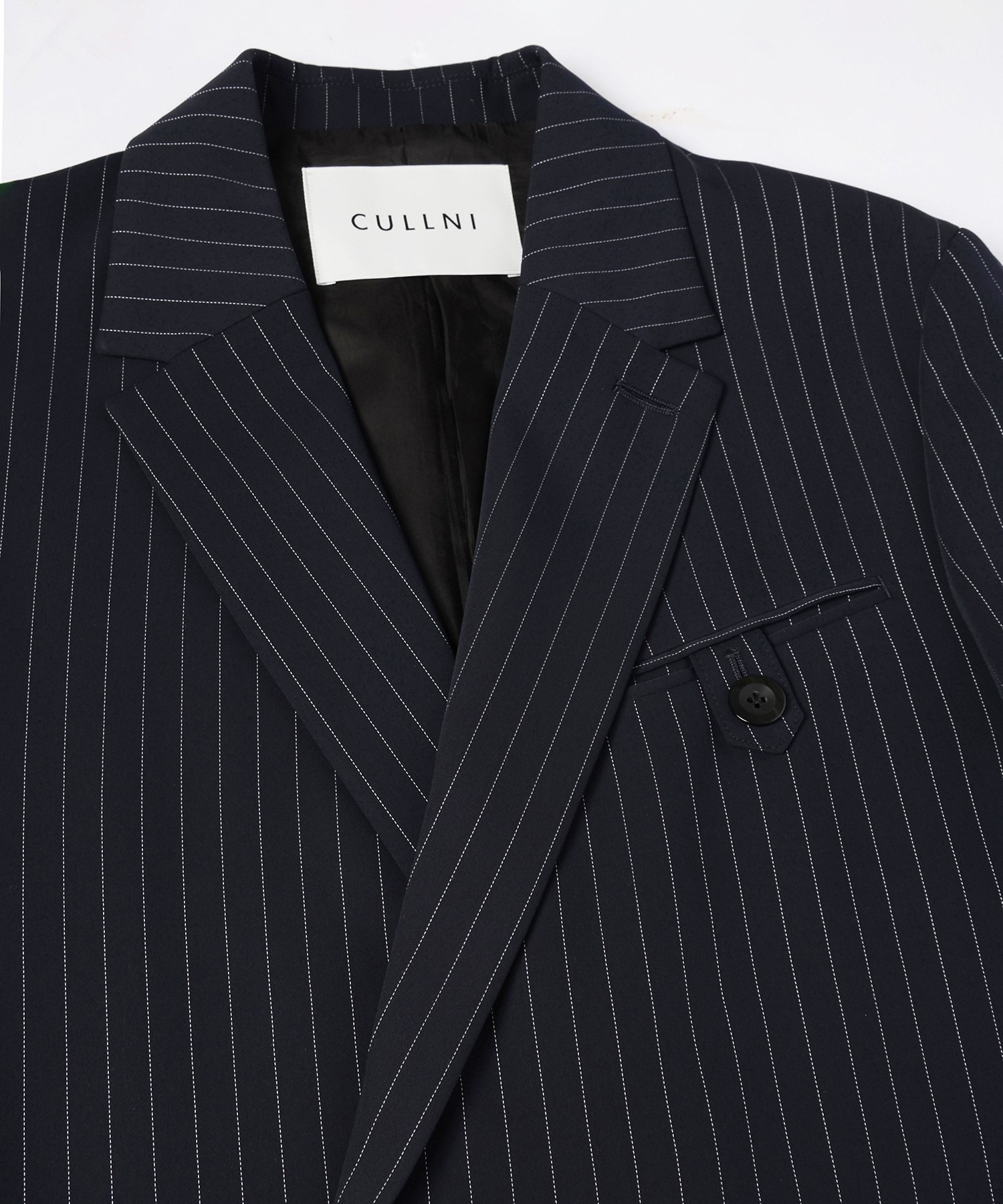 Stripe Double Cloth Button-Tab Pocket Tailored Jacket CULLNI