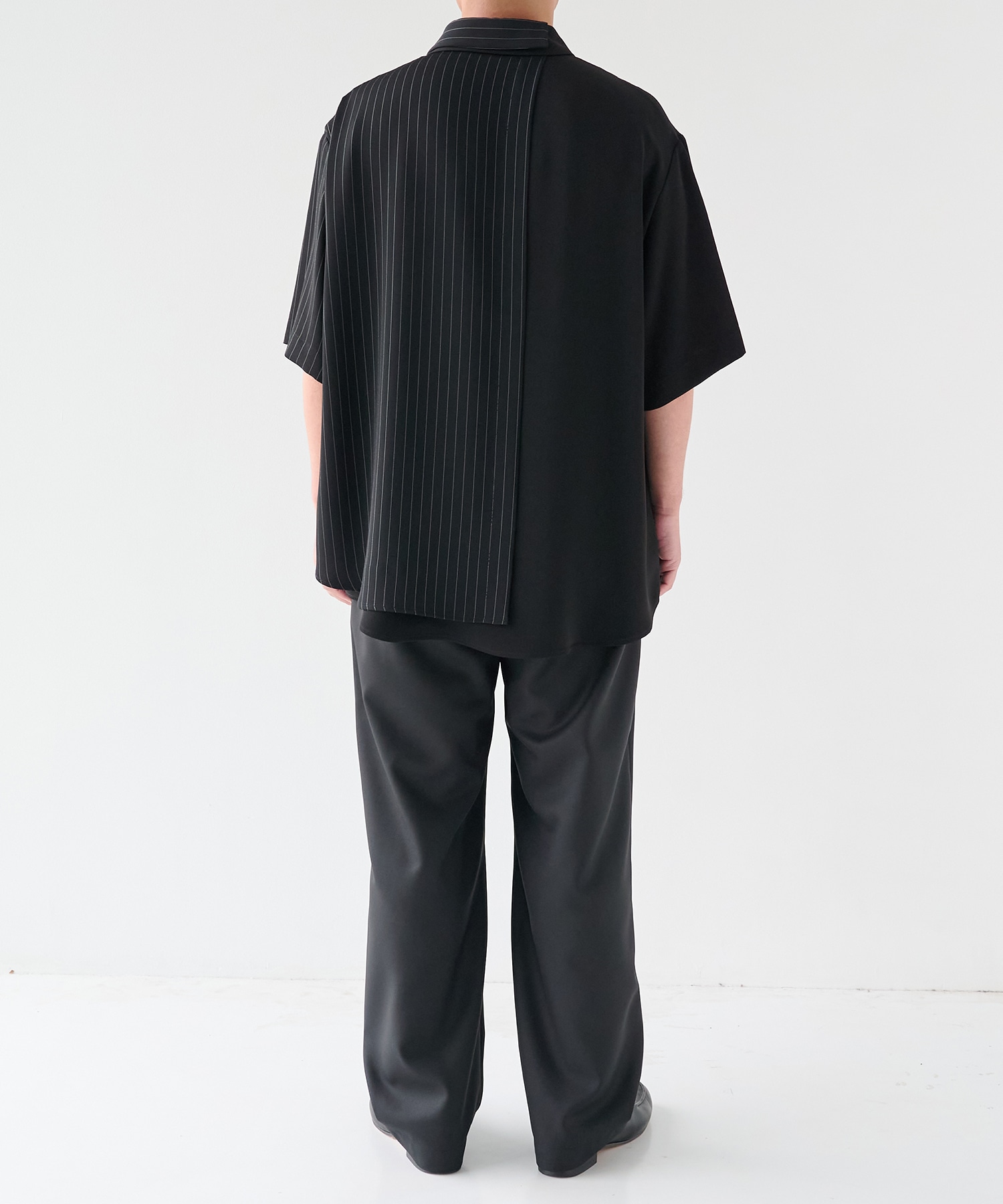 Double Cloth Layered Bi-Color Short Sleeve Shirt CULLNI
