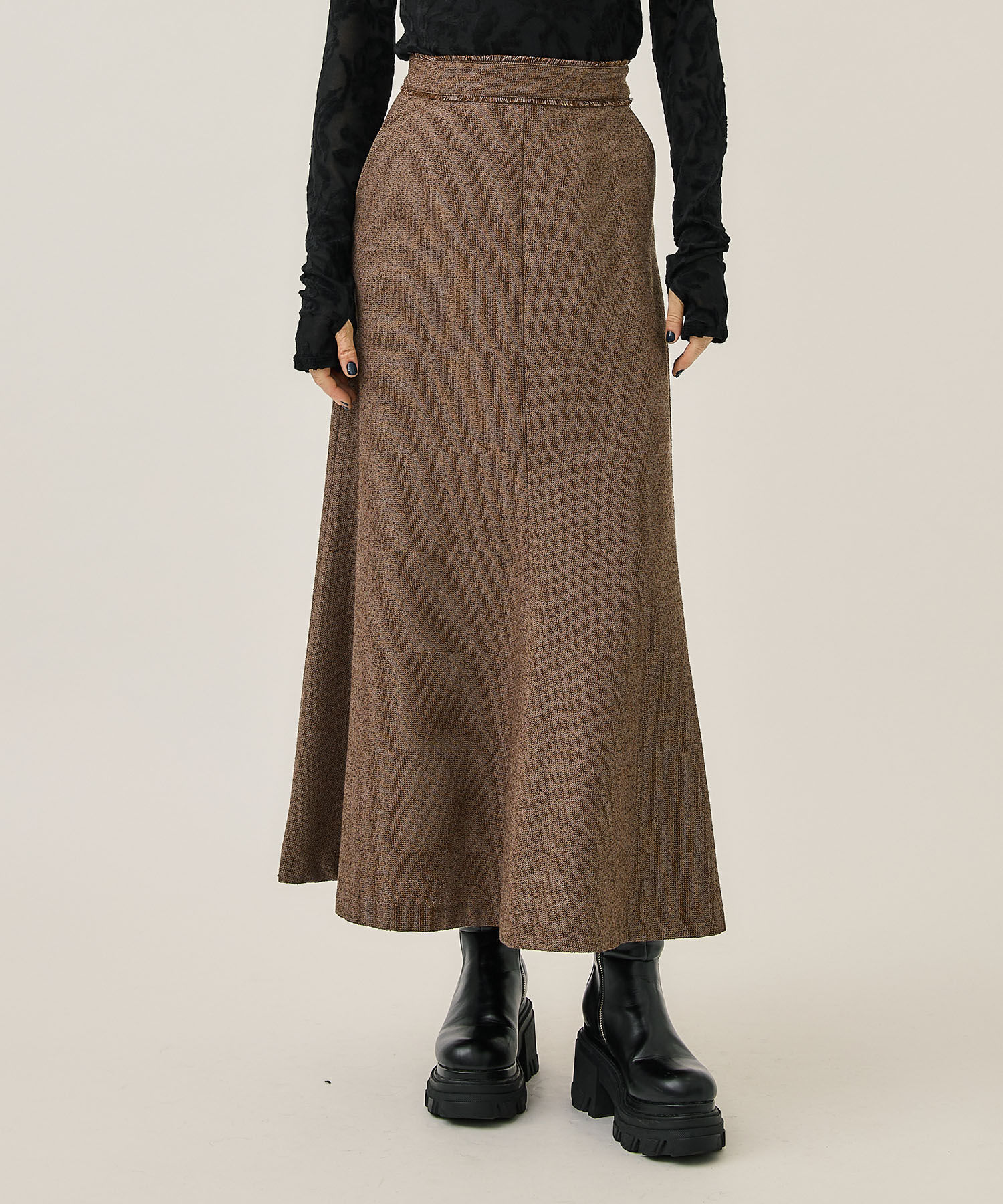 MANY WAY TWEED SET UP DRESS(S BROWN): AMERI: WOMENS｜ STUDIOUS