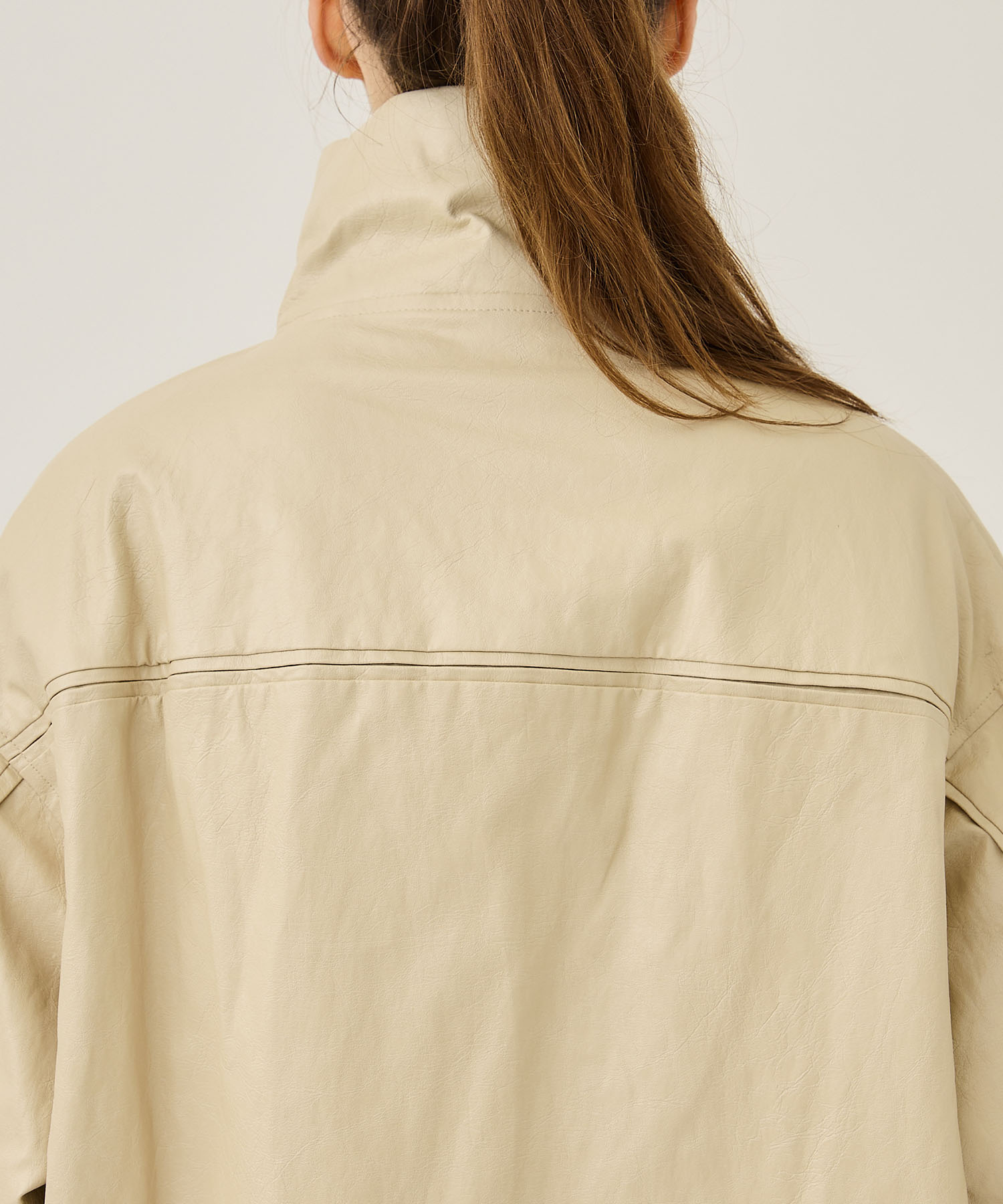 PASTING LIKE FAKE LEATHER JACKET(S IVORY): AMERI: WOMENS