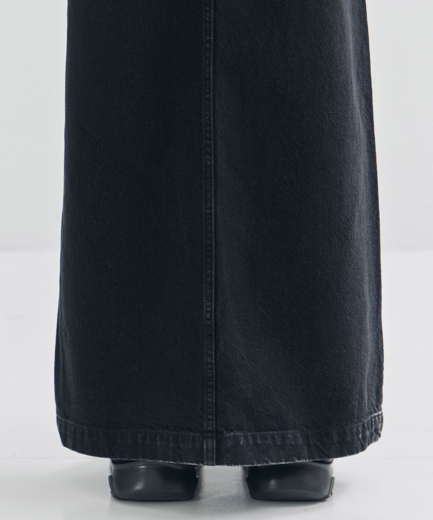 WASHED DENIM ZIPPED LONG SKIRT JOHN LAWRENCE SULLIVAN