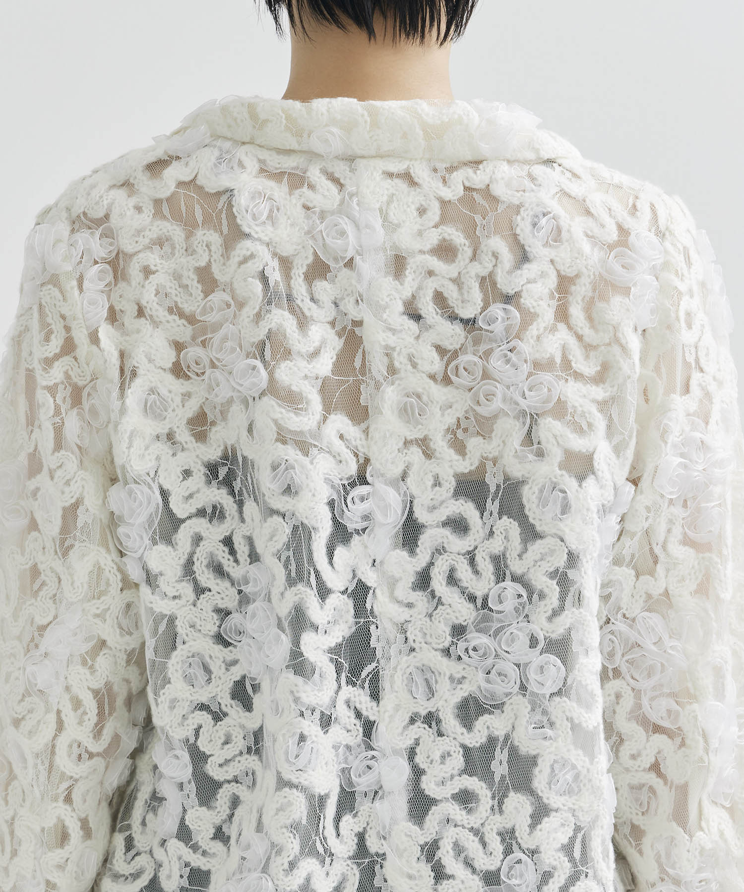 FLOWER MIX LACE SHEER JACKET AMERI