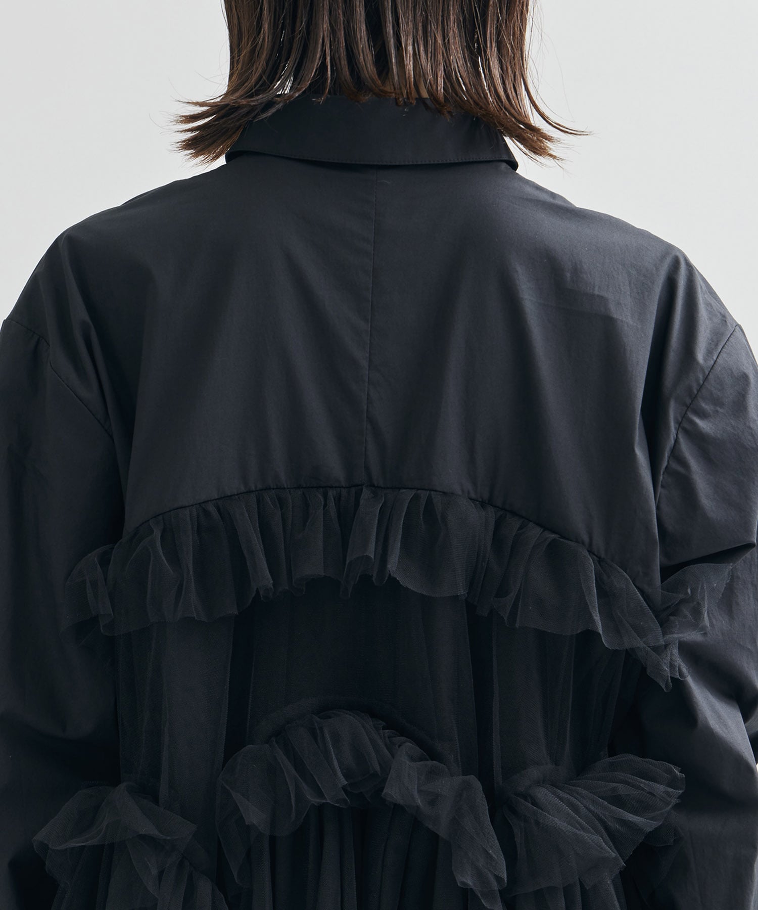 Shirt with Swell Ruffle Tulle VIVIANO