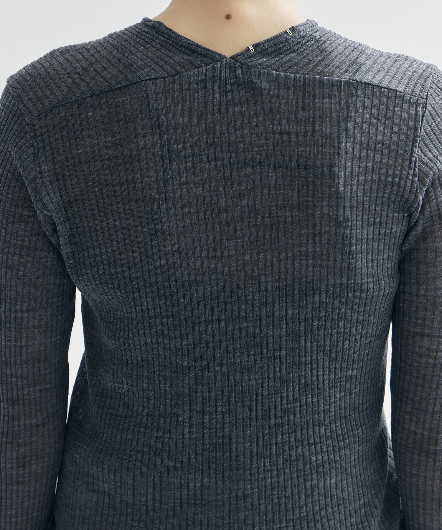 WOOL RIB CREW NECK TOP WITH HOOK JOHN LAWRENCE SULLIVAN