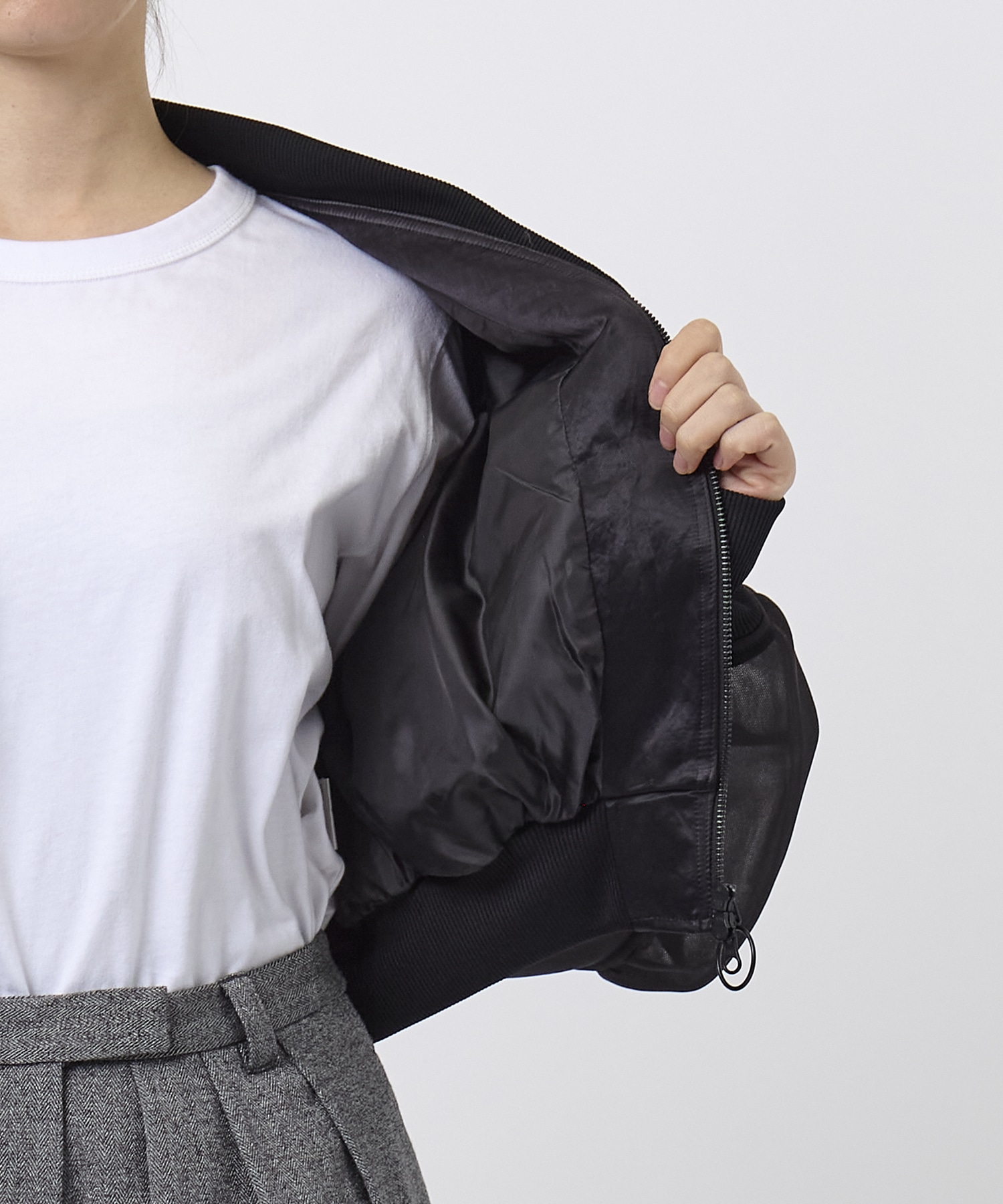 SHEER SLEEVES COMPACT MA-1 BLOUSON THINGS THAT MATTER