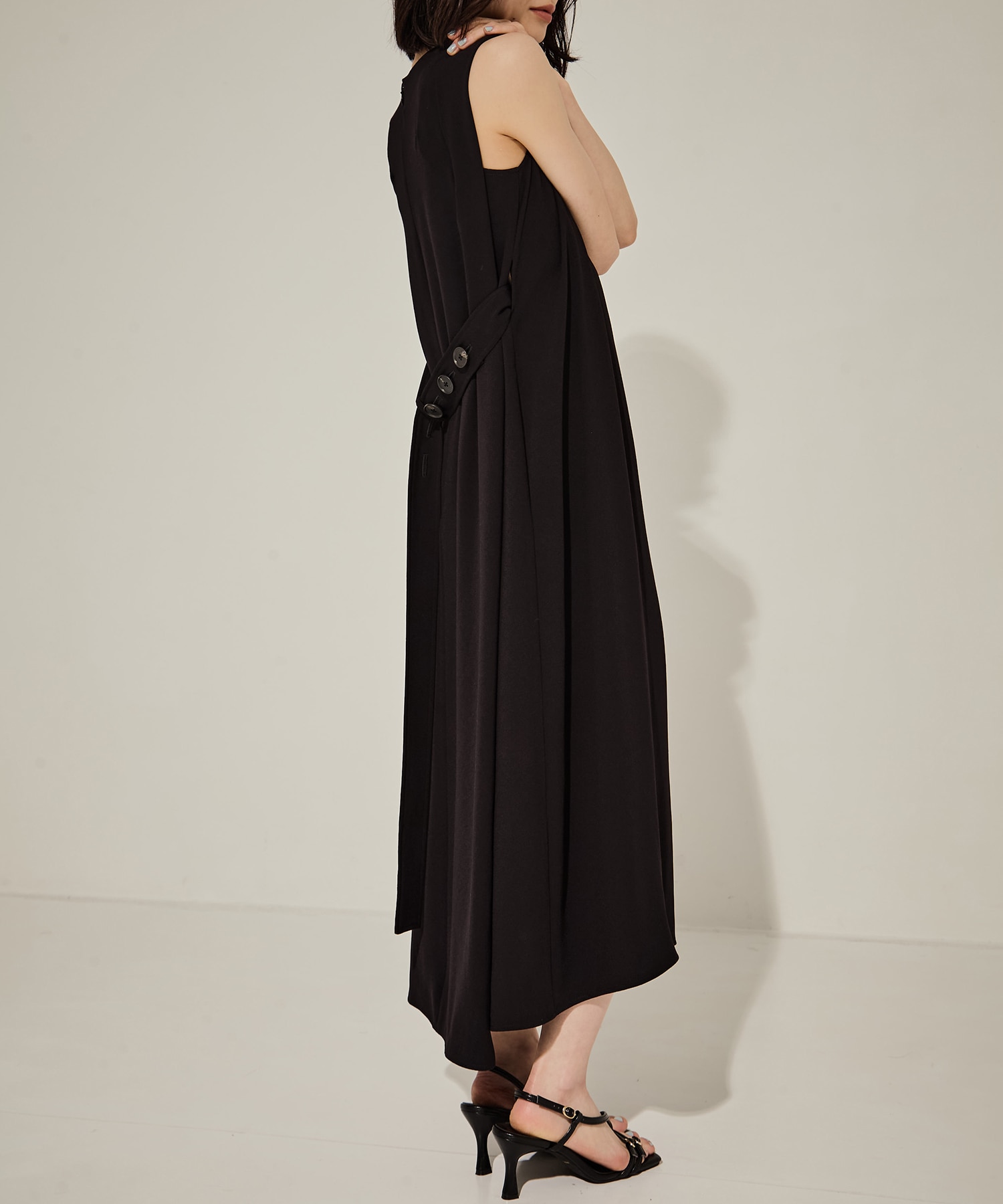 Back Satin Belted Dress STUDIOUS