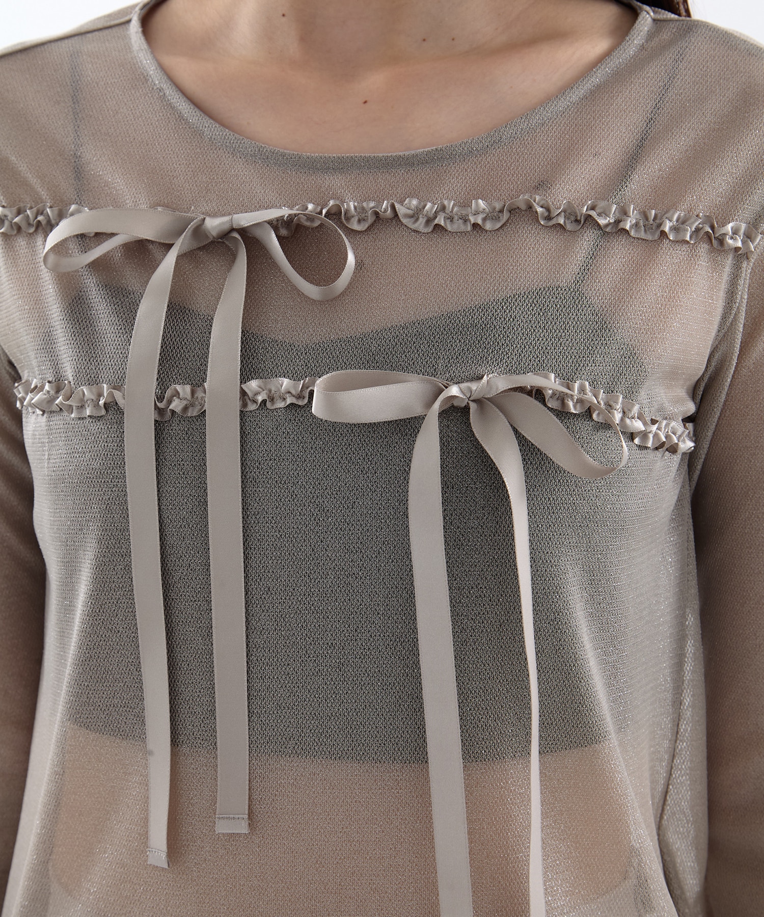 別注SHEER RIBON SKIN TOPS HOUGA