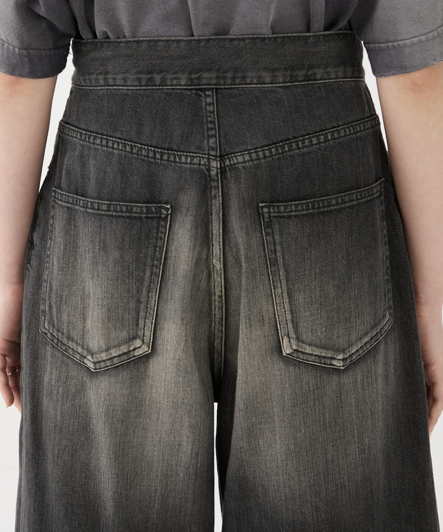 別注 WASHED DENIM FOLDED WIDE PANTS (SHORT LENGTH) JOHN LAWRENCE SULLIVAN