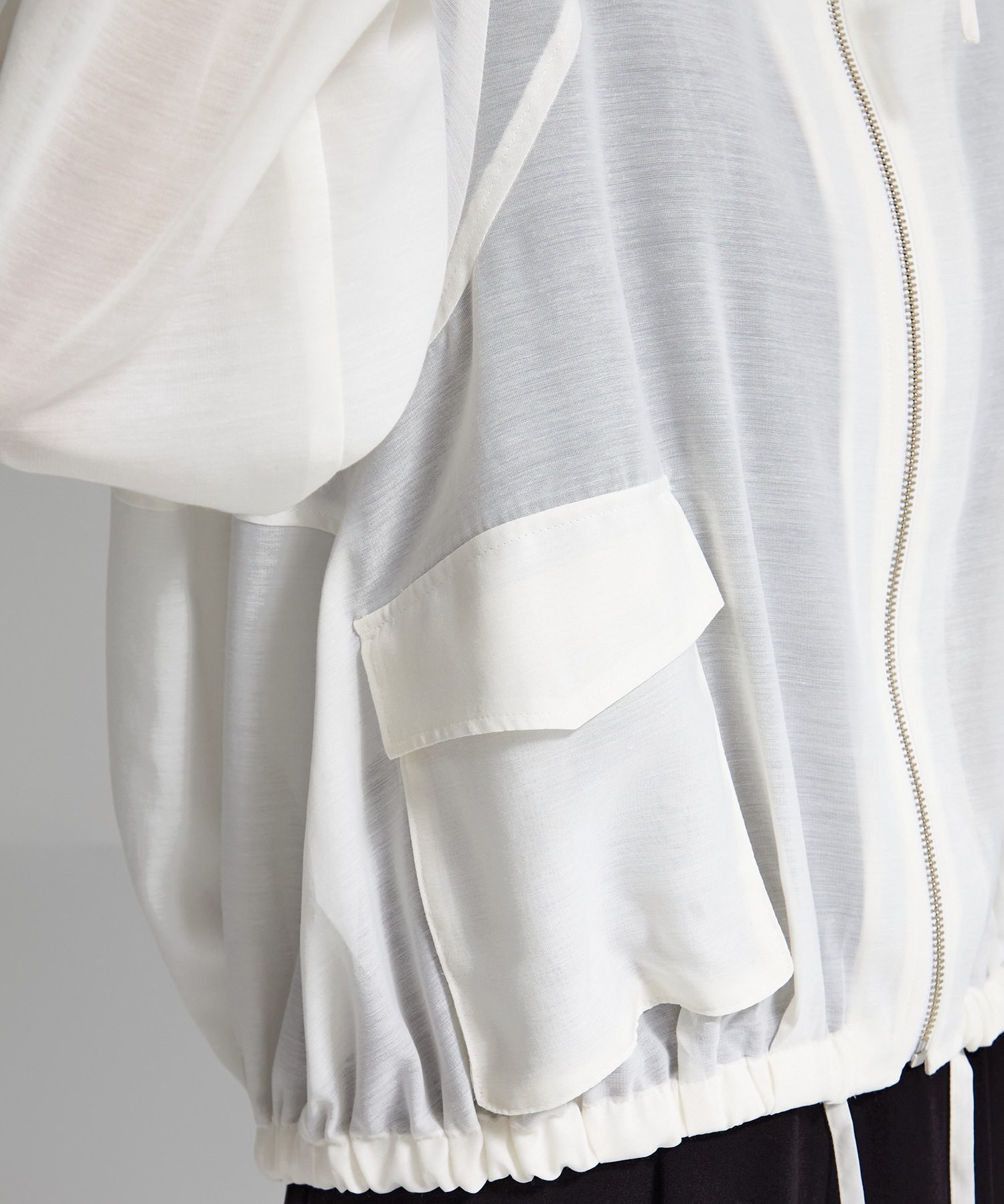 SHEER ZIP BLOUSON STUDIOUS