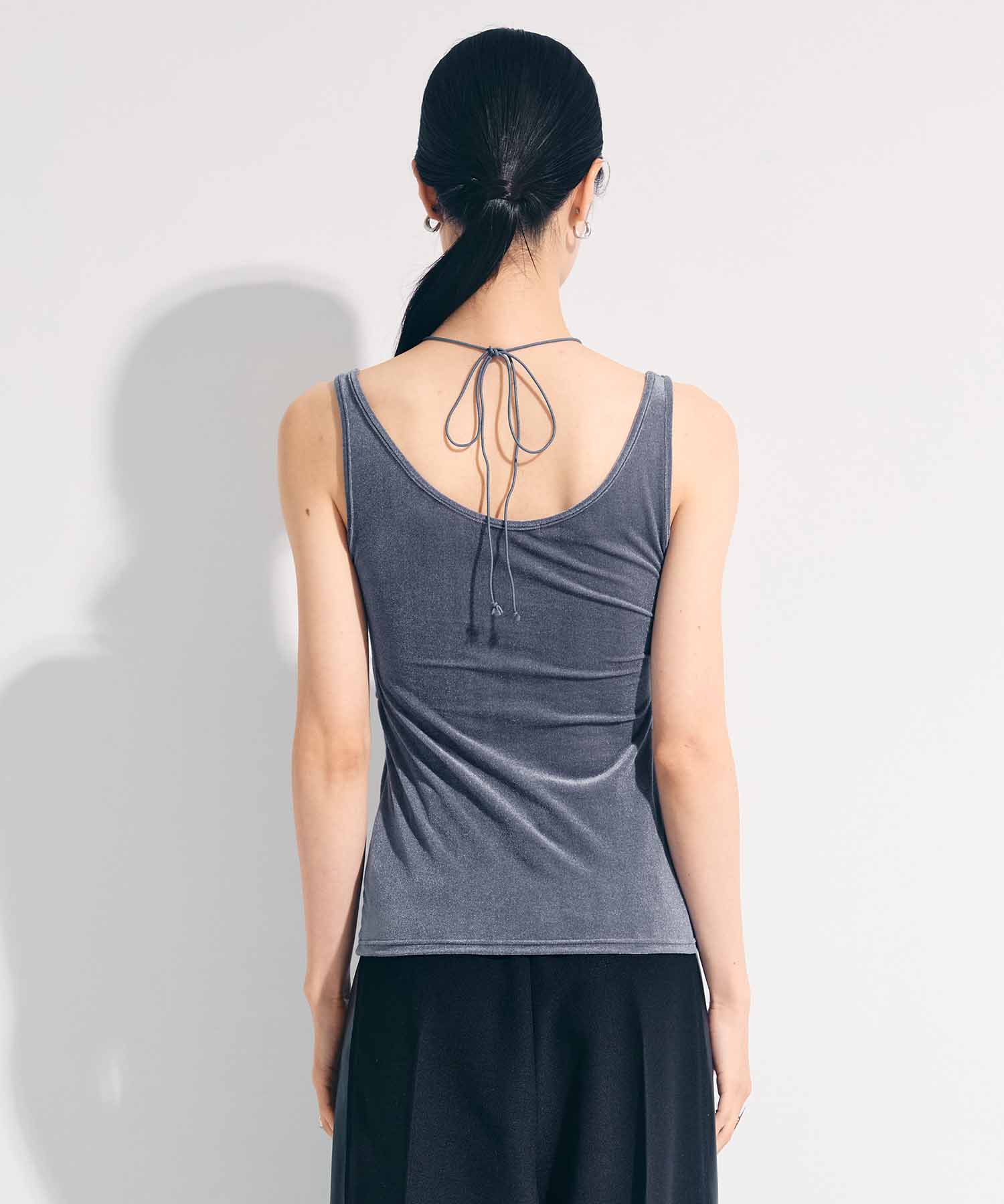 VELOUR CUPIN HALTER　NECK CAMISOLE STUDIOUS