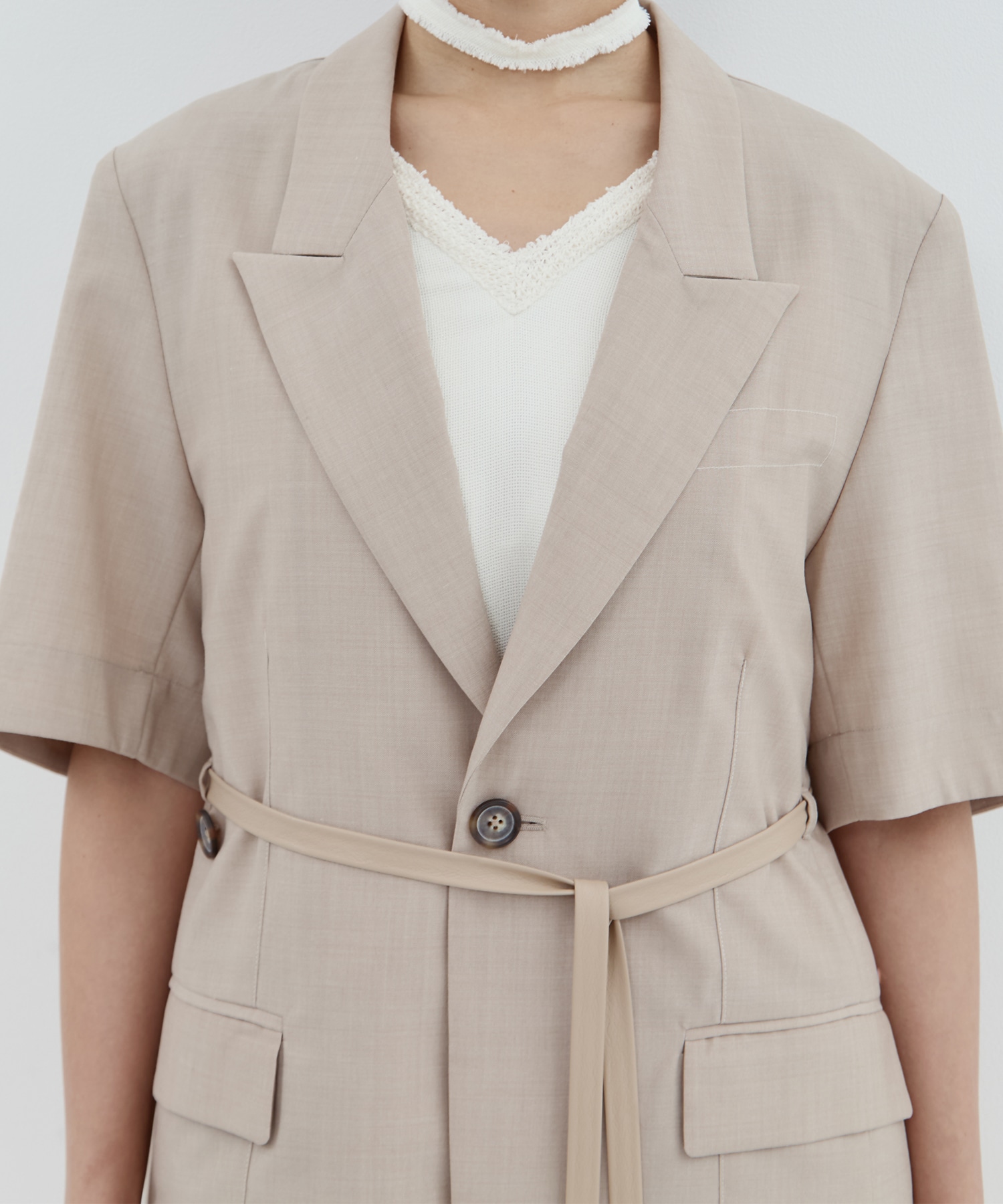 Half Sleeve Summer Wool Jacket STUDIOUS