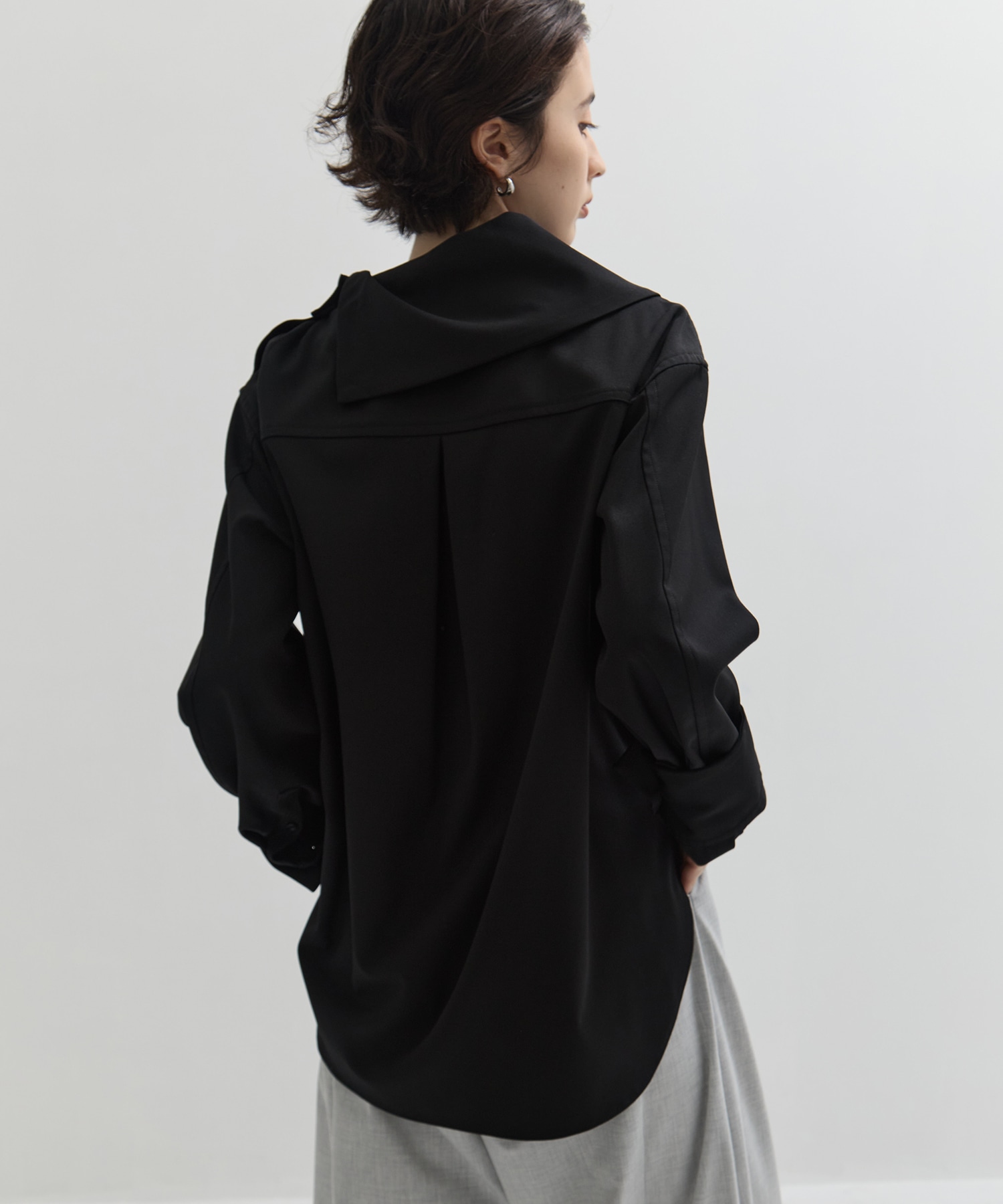 Viscose Wool Big Collar Shirt STUDIOUS