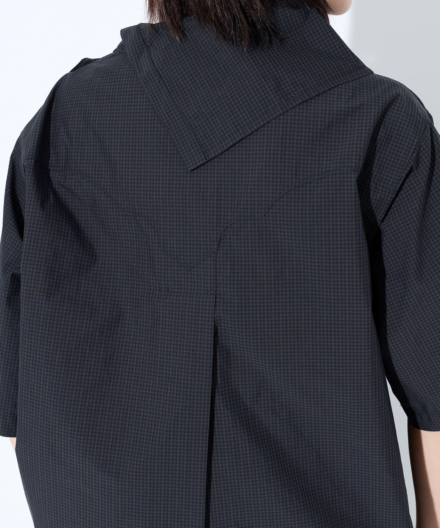 Typewriter check S/S blouse TOGA