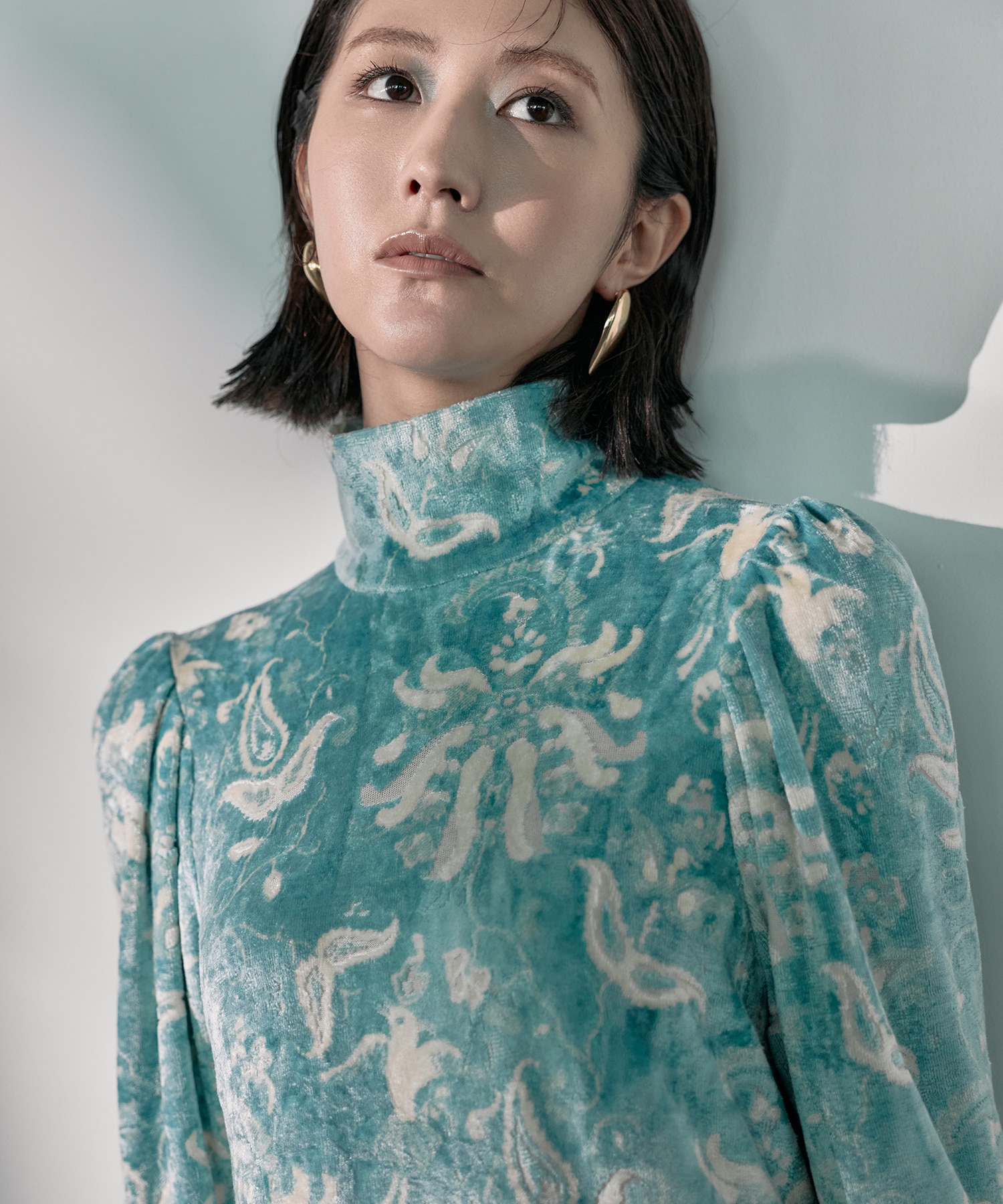別注 Velour Jersey High Neck Dress Mame Kurogouchi