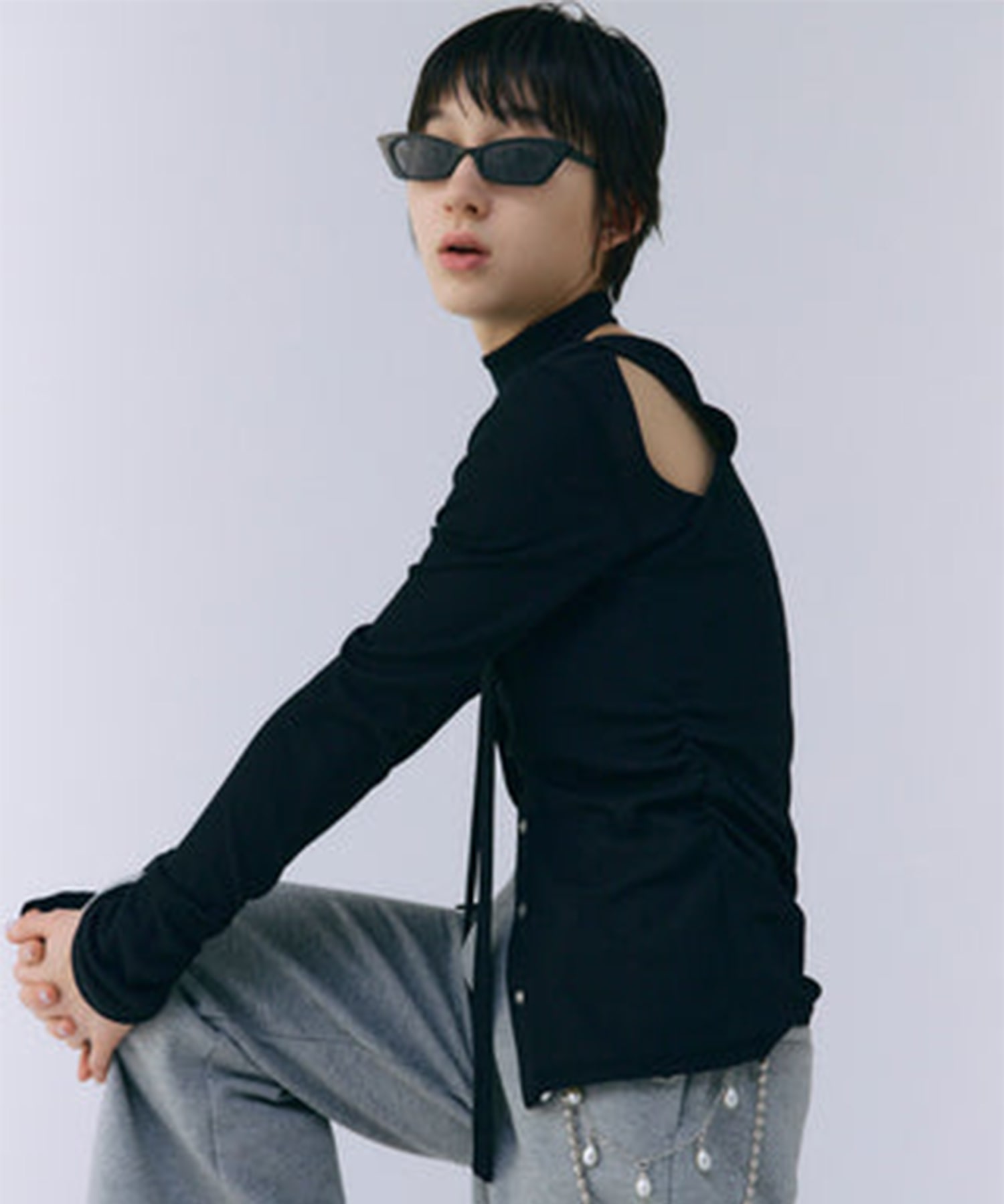SCARF CHOKER TOPS JOSEMOON