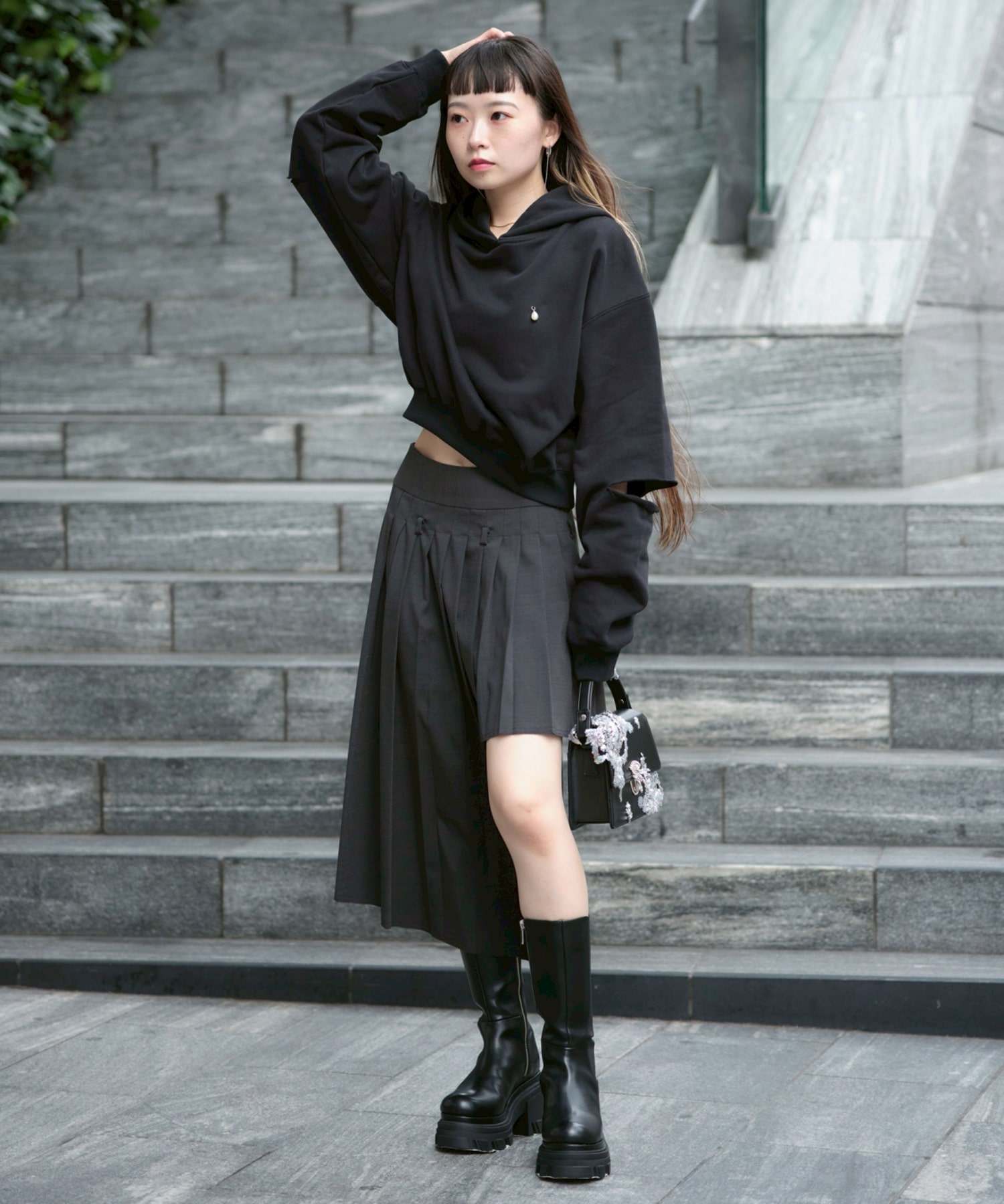 SLIT SHORT HOODIE JOSEMOON