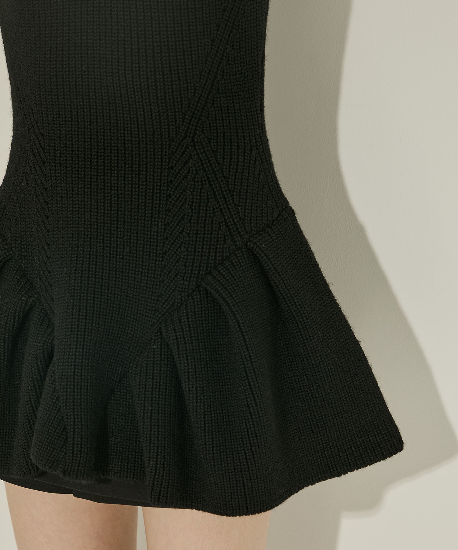 RIBED PEPLUM HI-NECK KNIT SWEATER JOHN LAWRENCE SULLIVAN