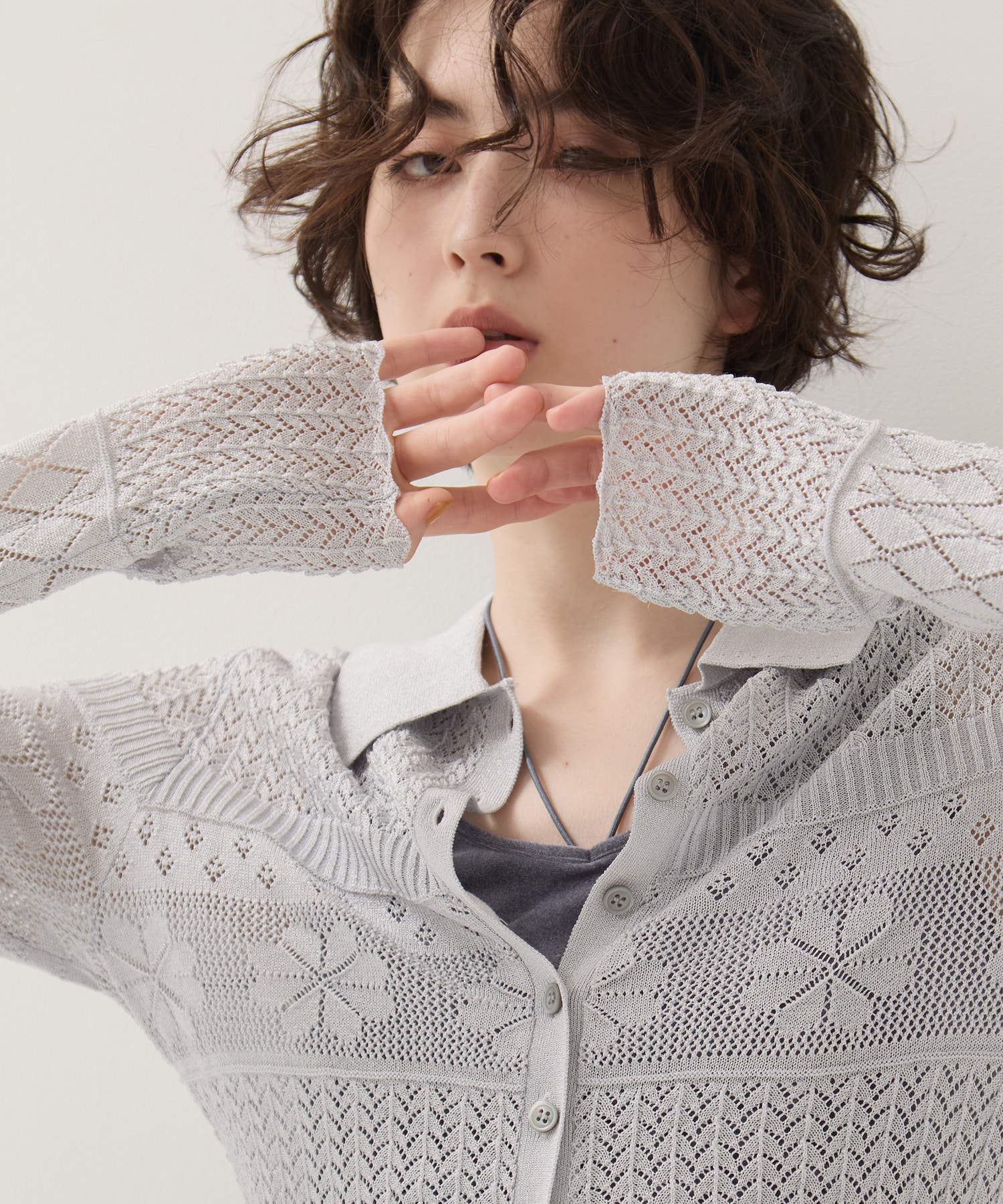 Flower Lace Knit Top EMILY ODA