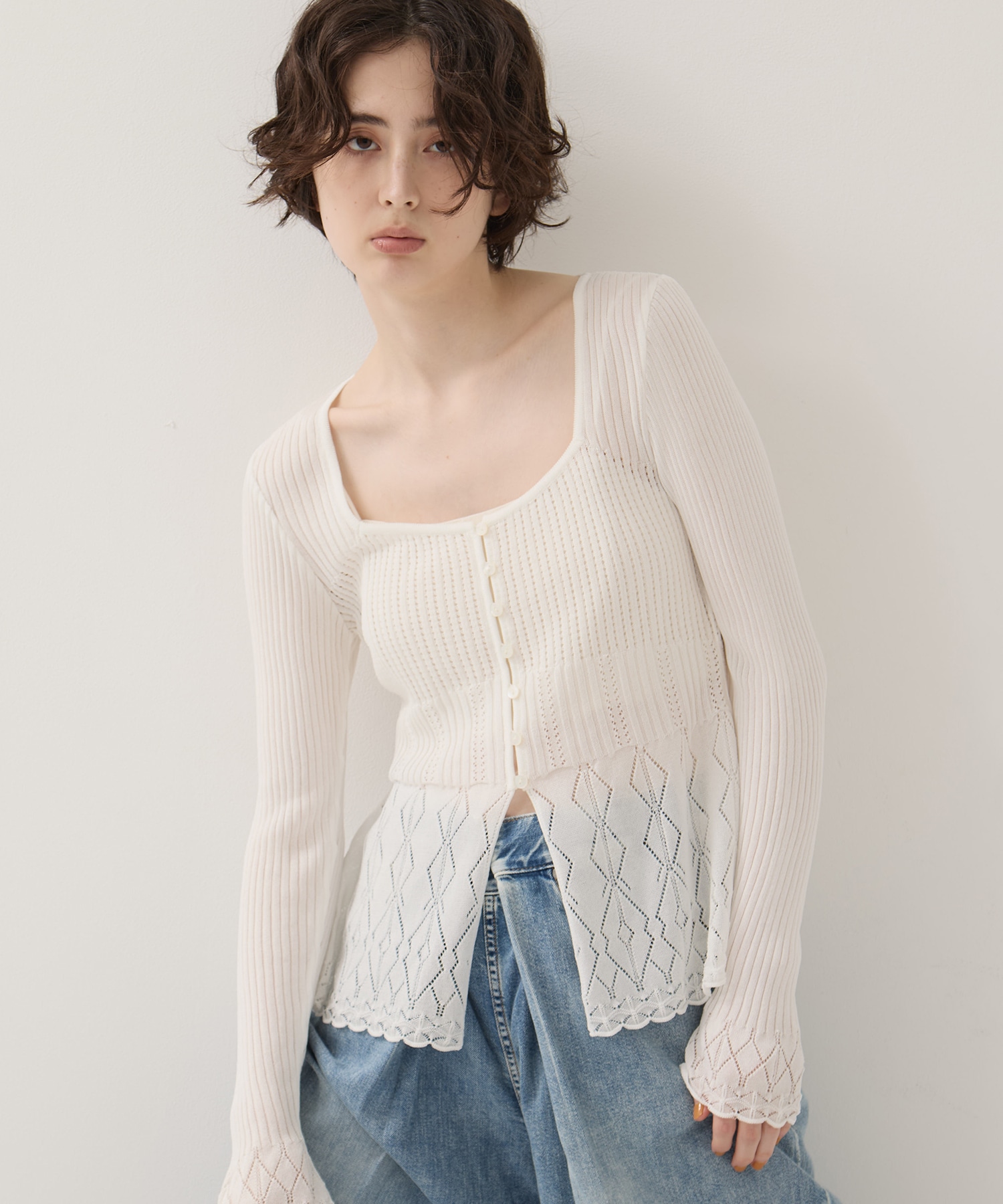 Lace Knit Cardigan EMILY ODA