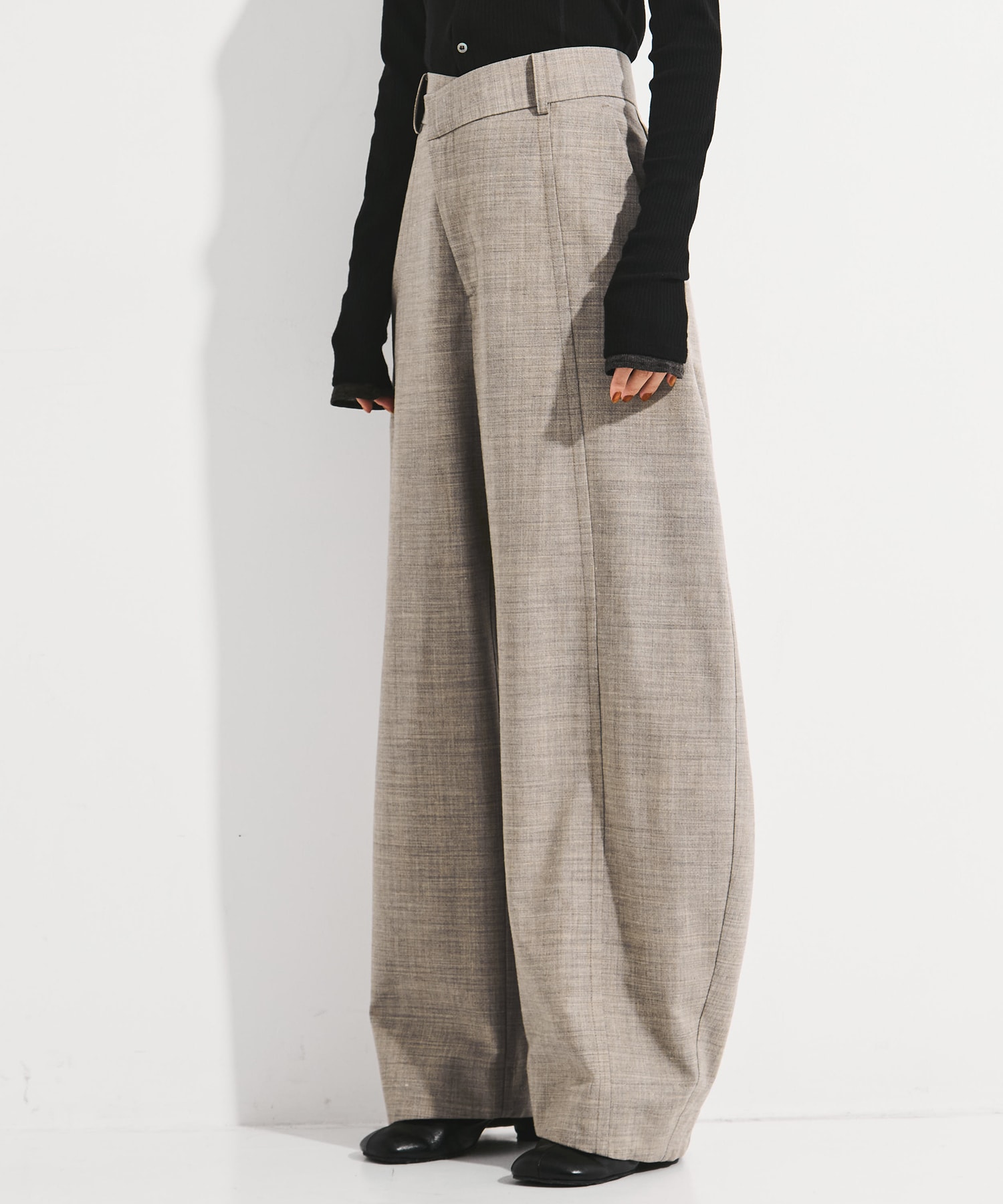 Wool Barrel Leg Trousers STUDIOUS