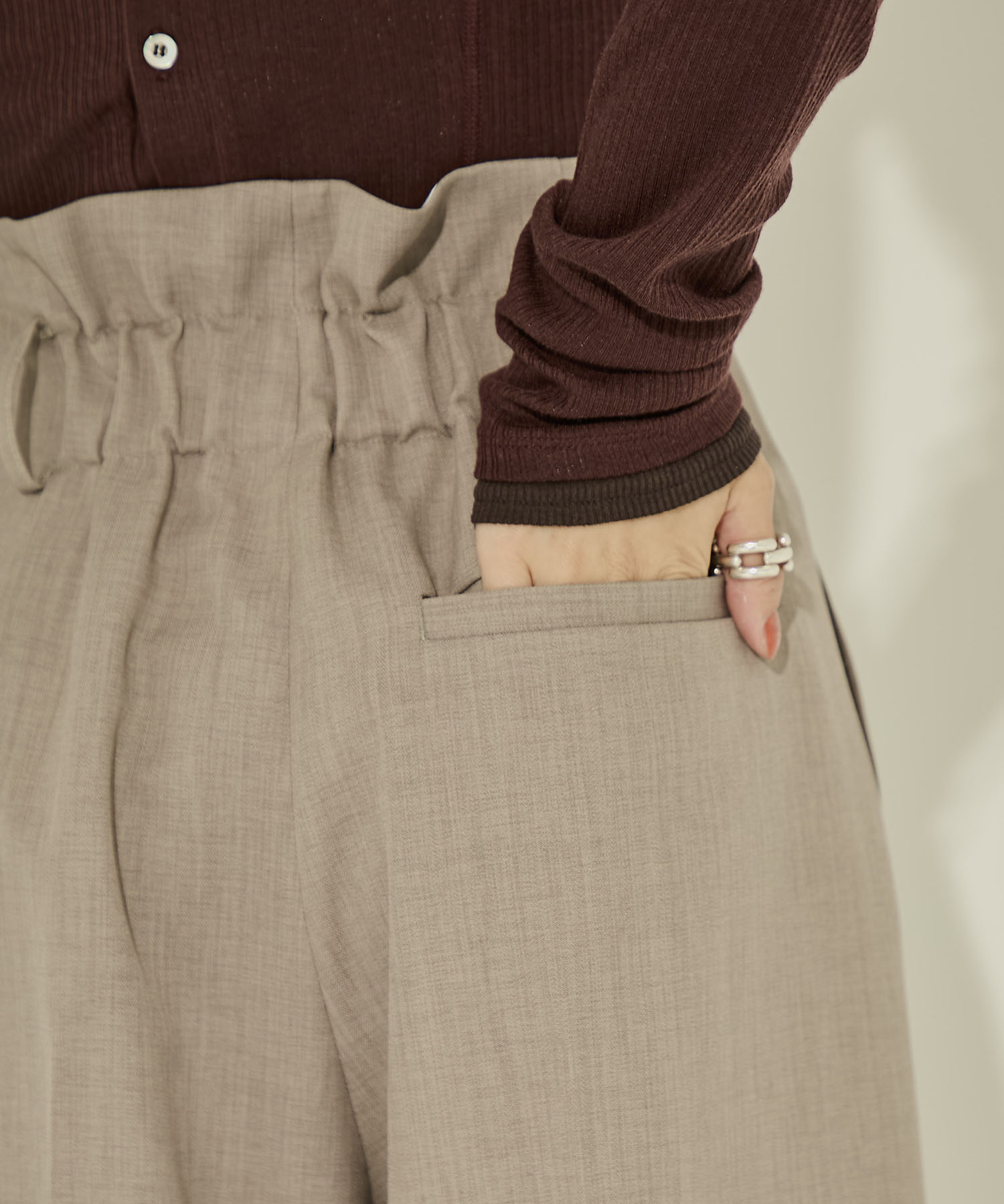 Wide Double Hem Trousers STUDIOUS
