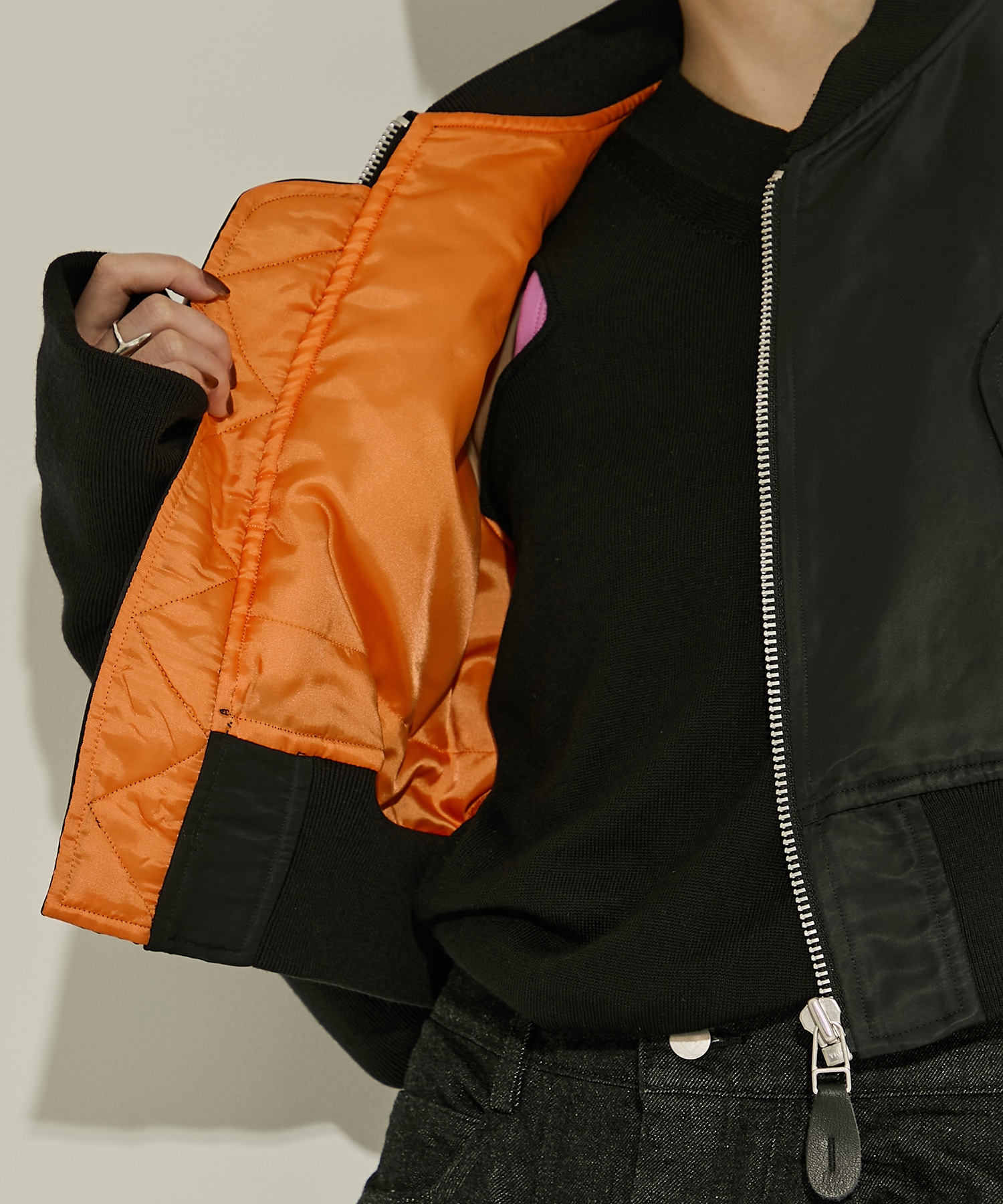 NYLON BOLERO BOMBER JACKET(M BLACK): JOHN LAWRENCE SULLIVAN