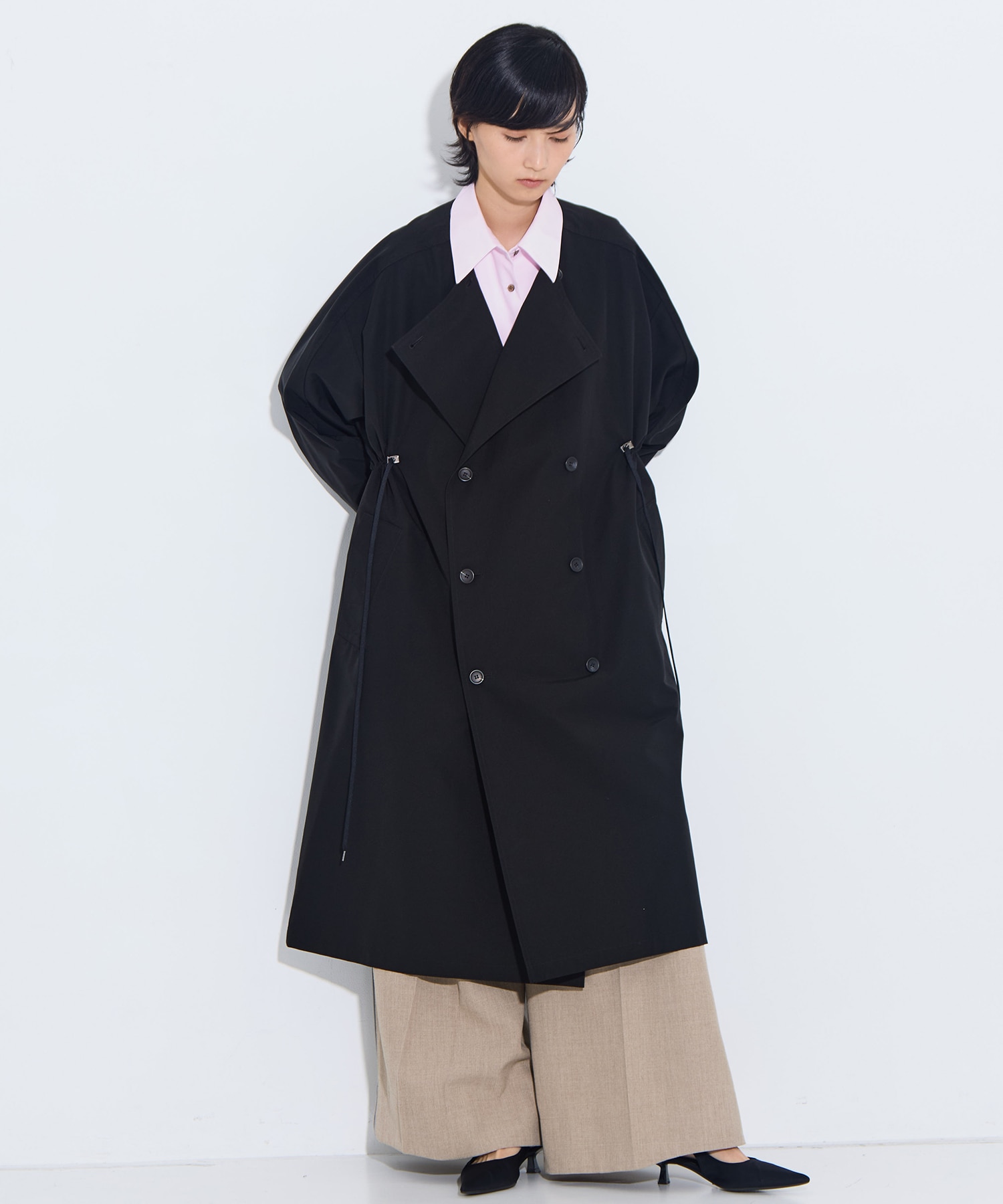リサイクルシェルタフタ　トレンチコート VACHEMENT