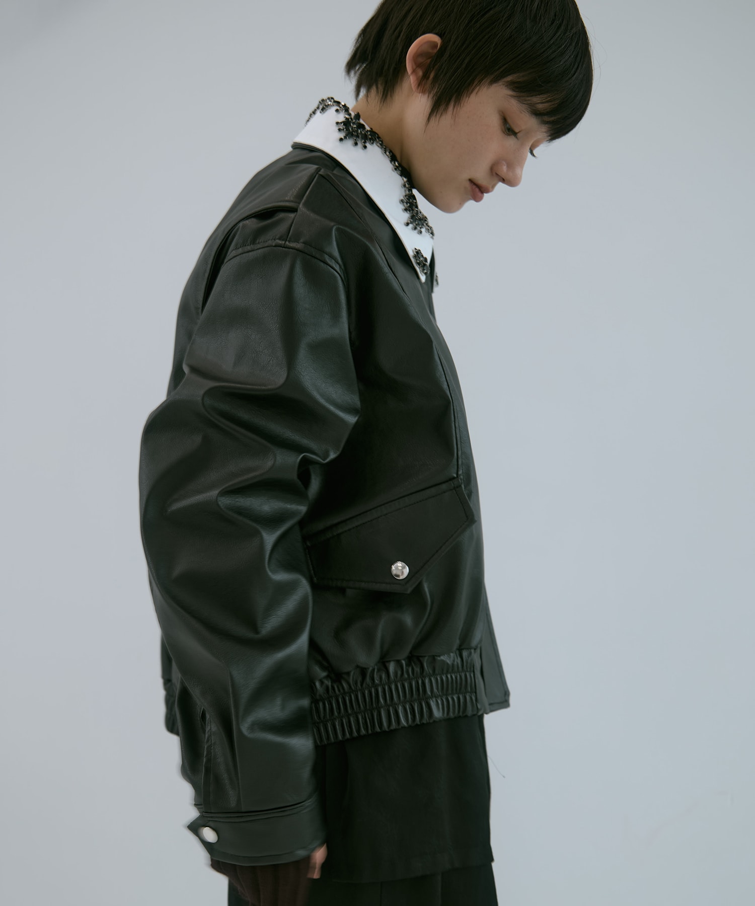 crystal bijou collar 2WAY blouson tanakadaisuke