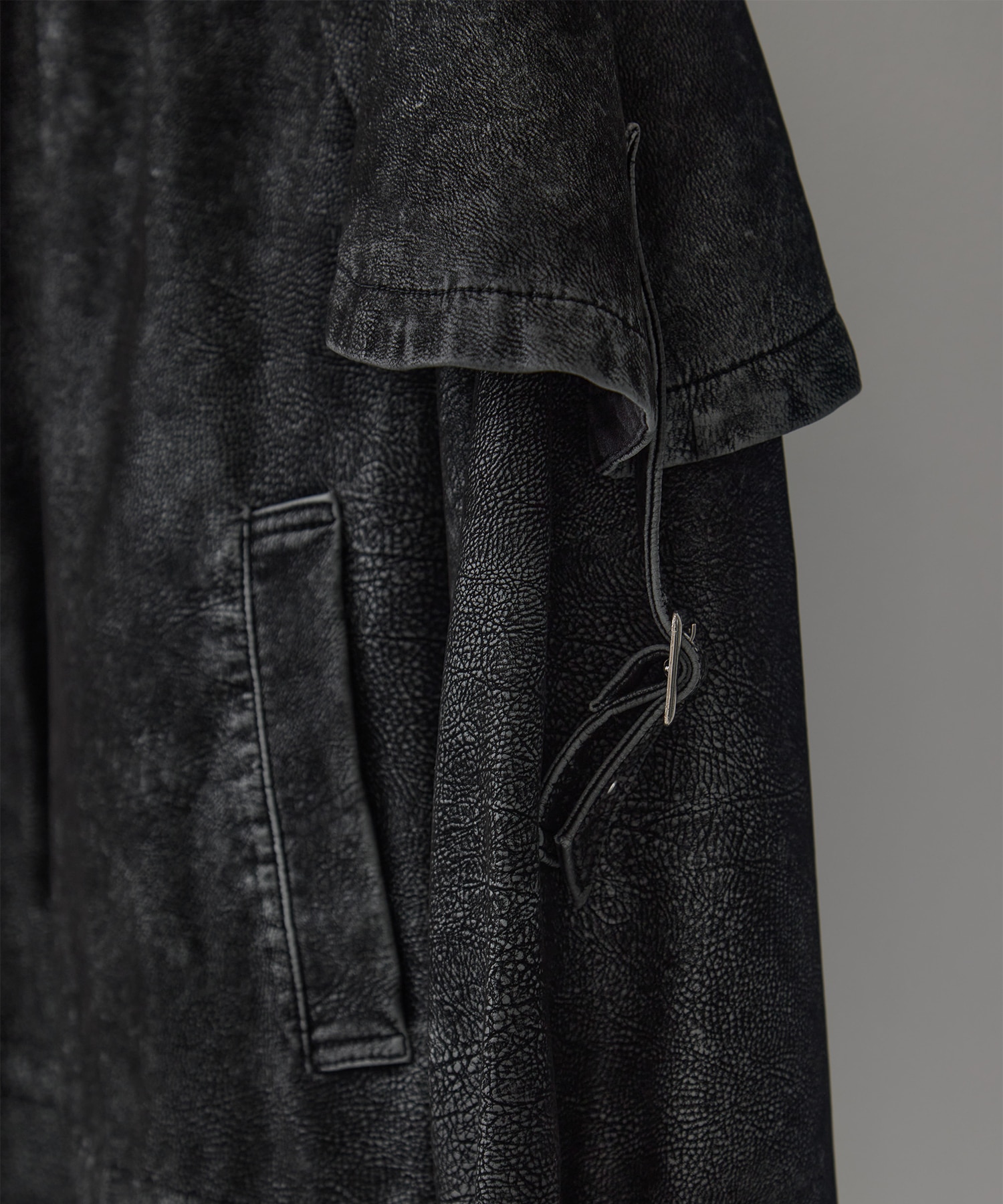 drawstring fade leather blouson tanakadaisuke