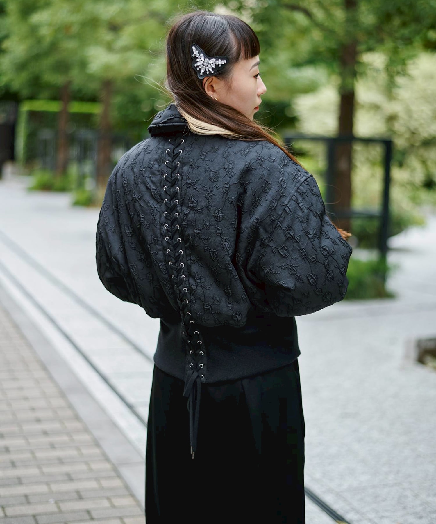 Floral jacquard bomber jacket FETICO