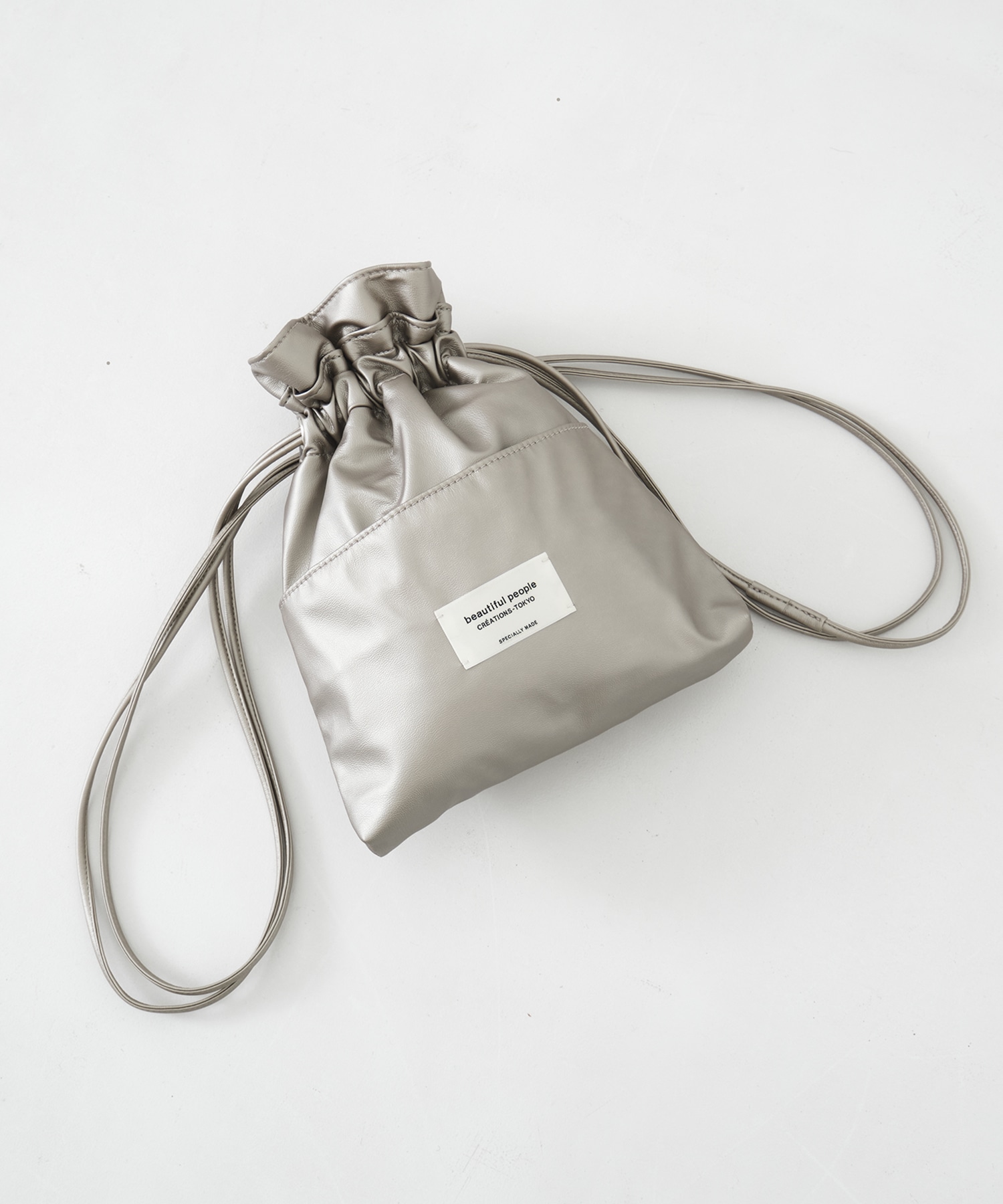 別注2wayショルダー巾着バッグ(FREE SILVER): beautiful people