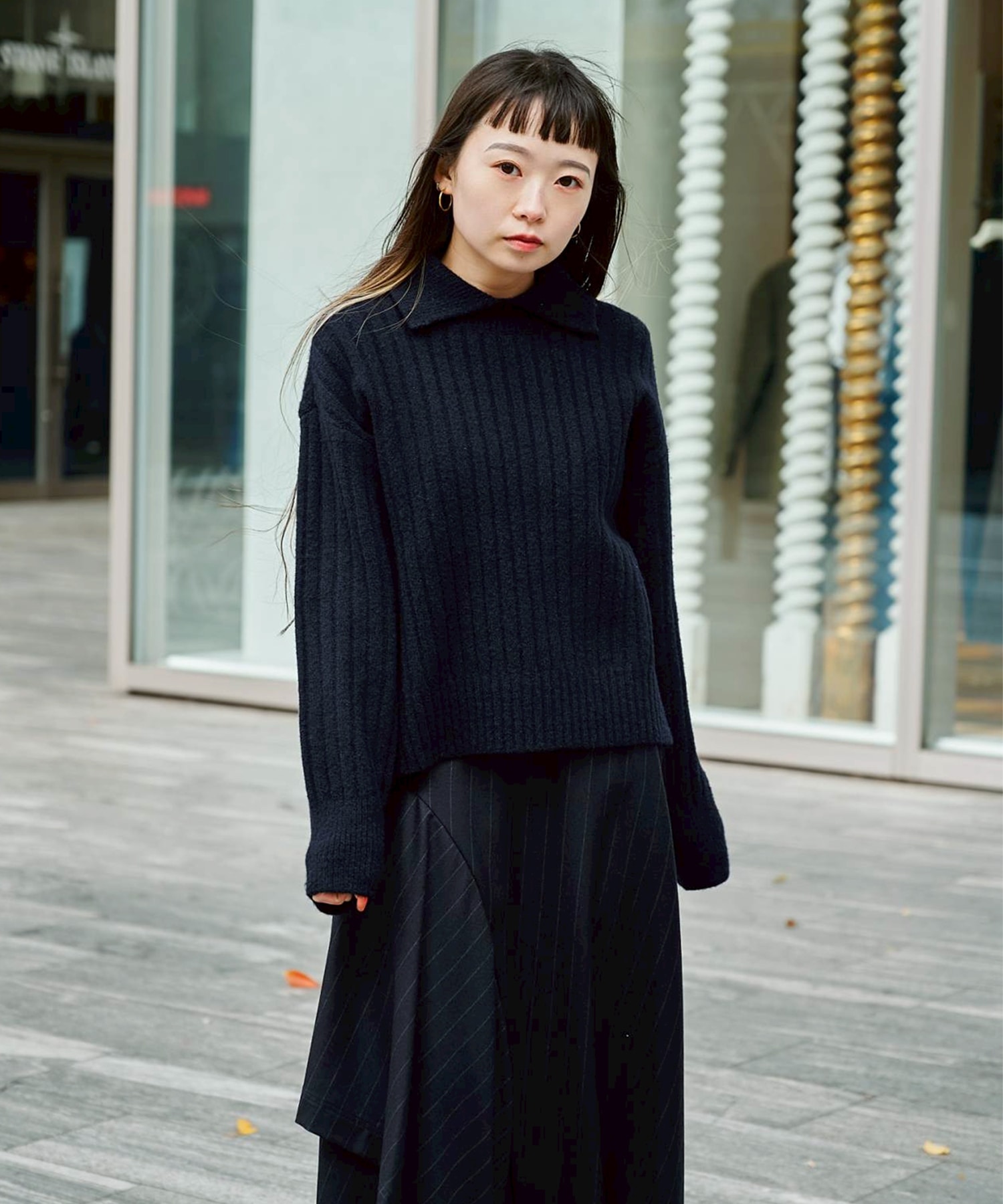 Cropped Collar Knit UJOH