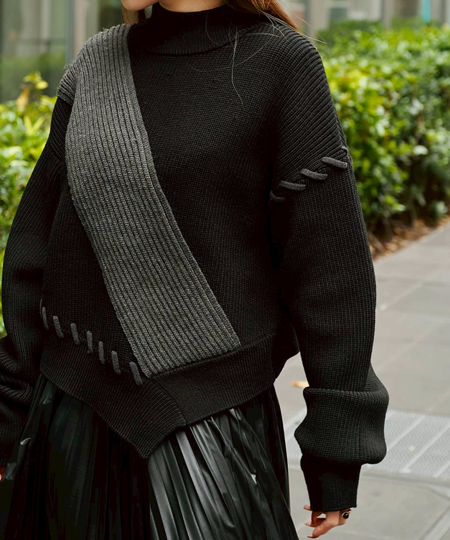 別注Asymmetrical Stitch Rib knit UN3D.