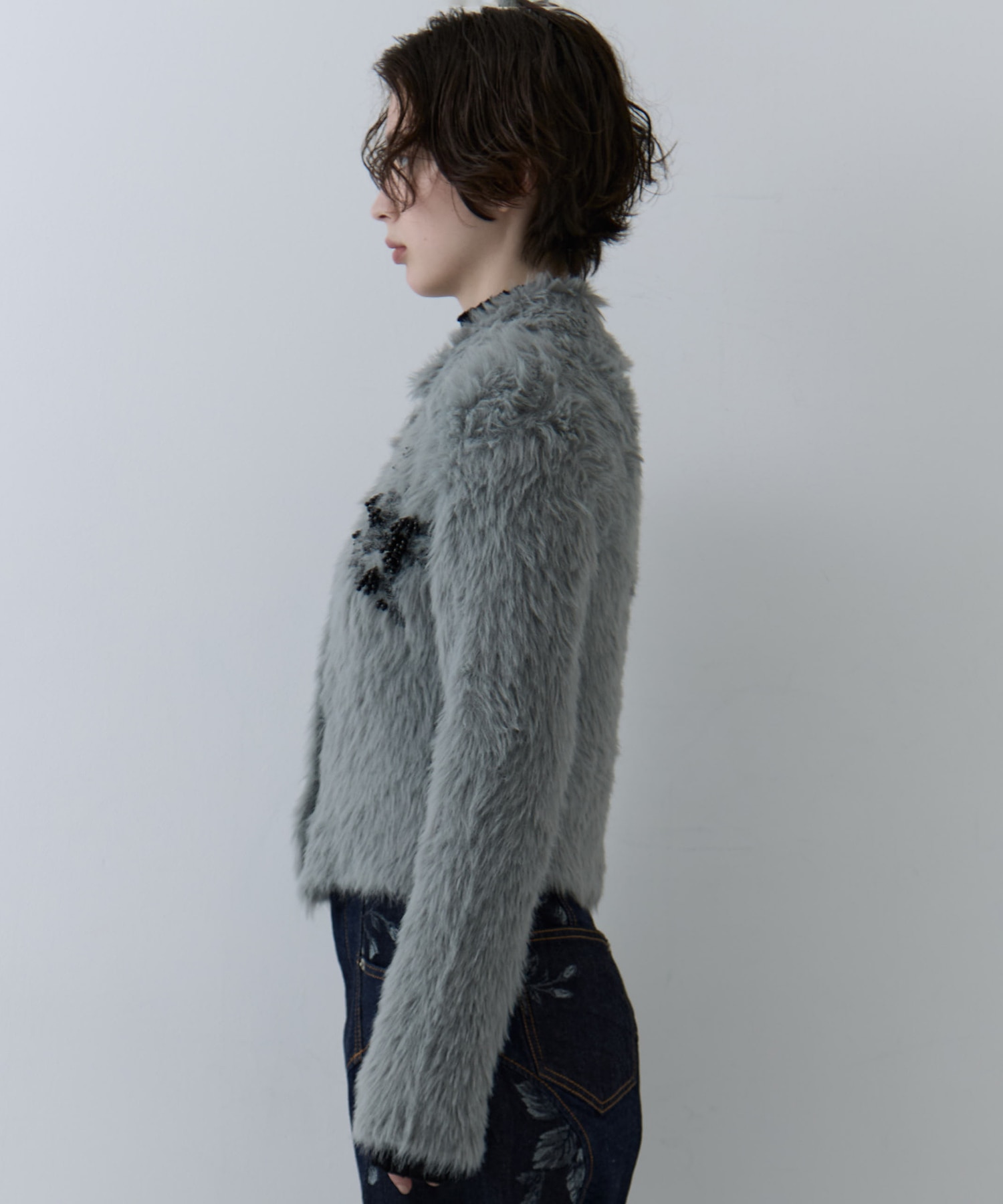 別注 シャギービジューカーディガン FETICO