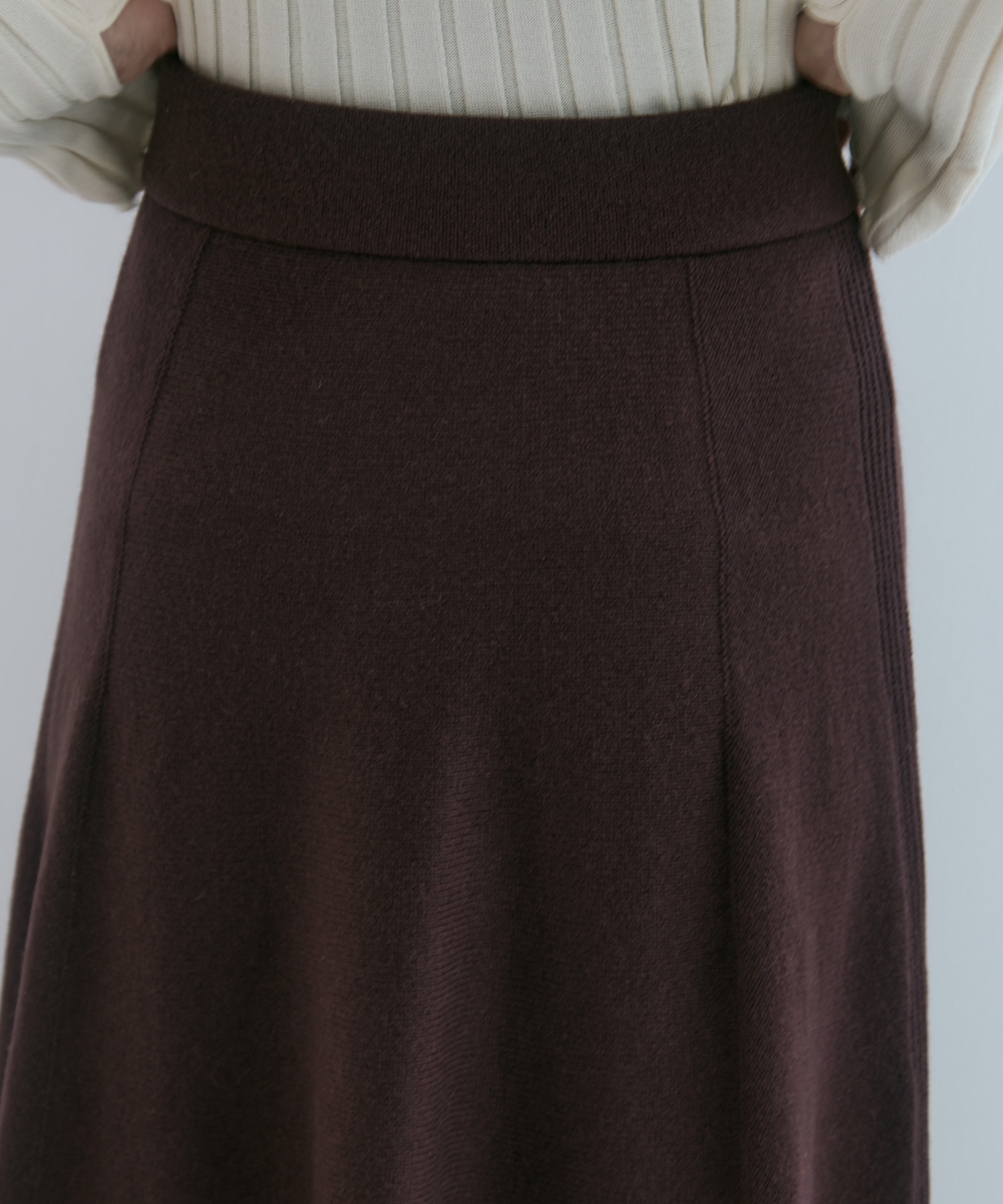 別注 CASHMERE FLARE LONG SKIRT WRAPINKNOT