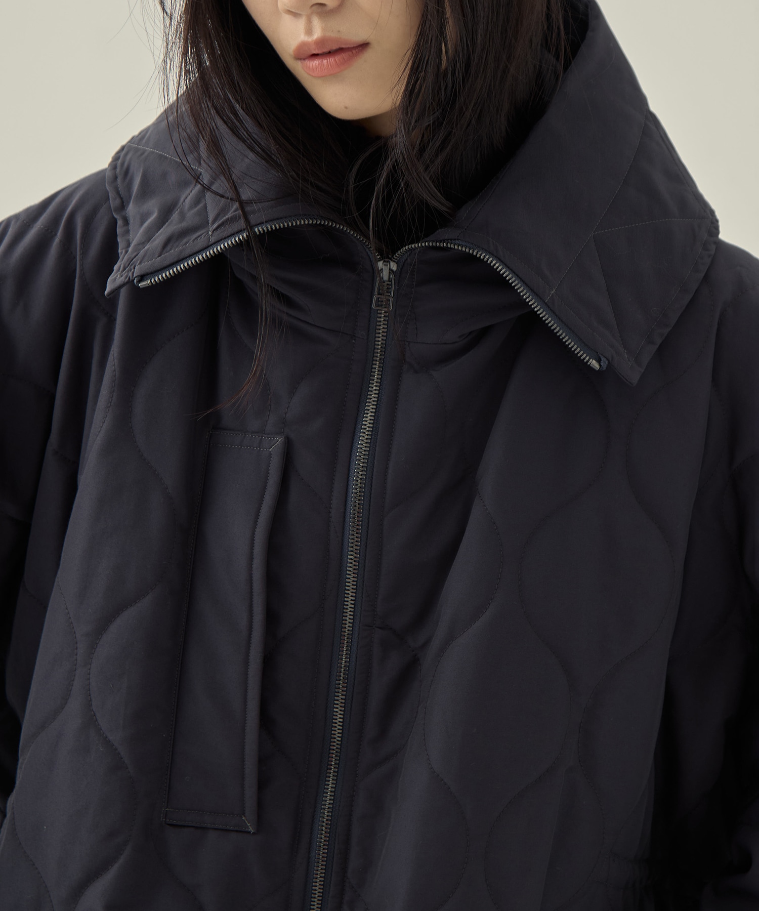 リサイクル60/40クロスキルティングフーディー VACHEMENT