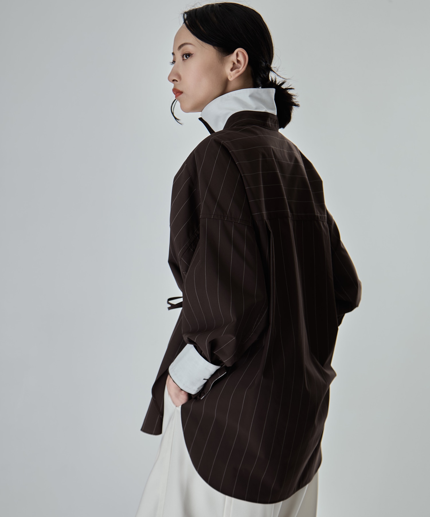 Wide Stripe 2way Shirt STUDIOUS