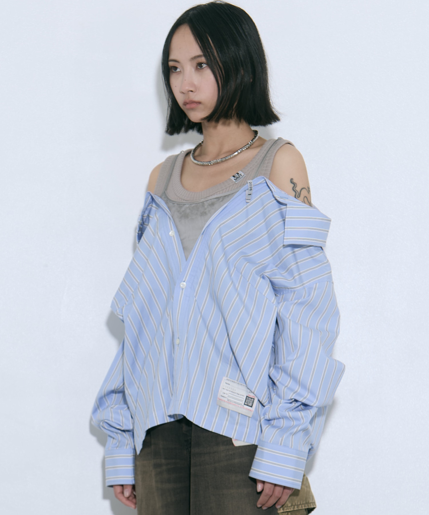 LAYERED STRIPE SHIRTS Maison MIHARA YASUHIRO