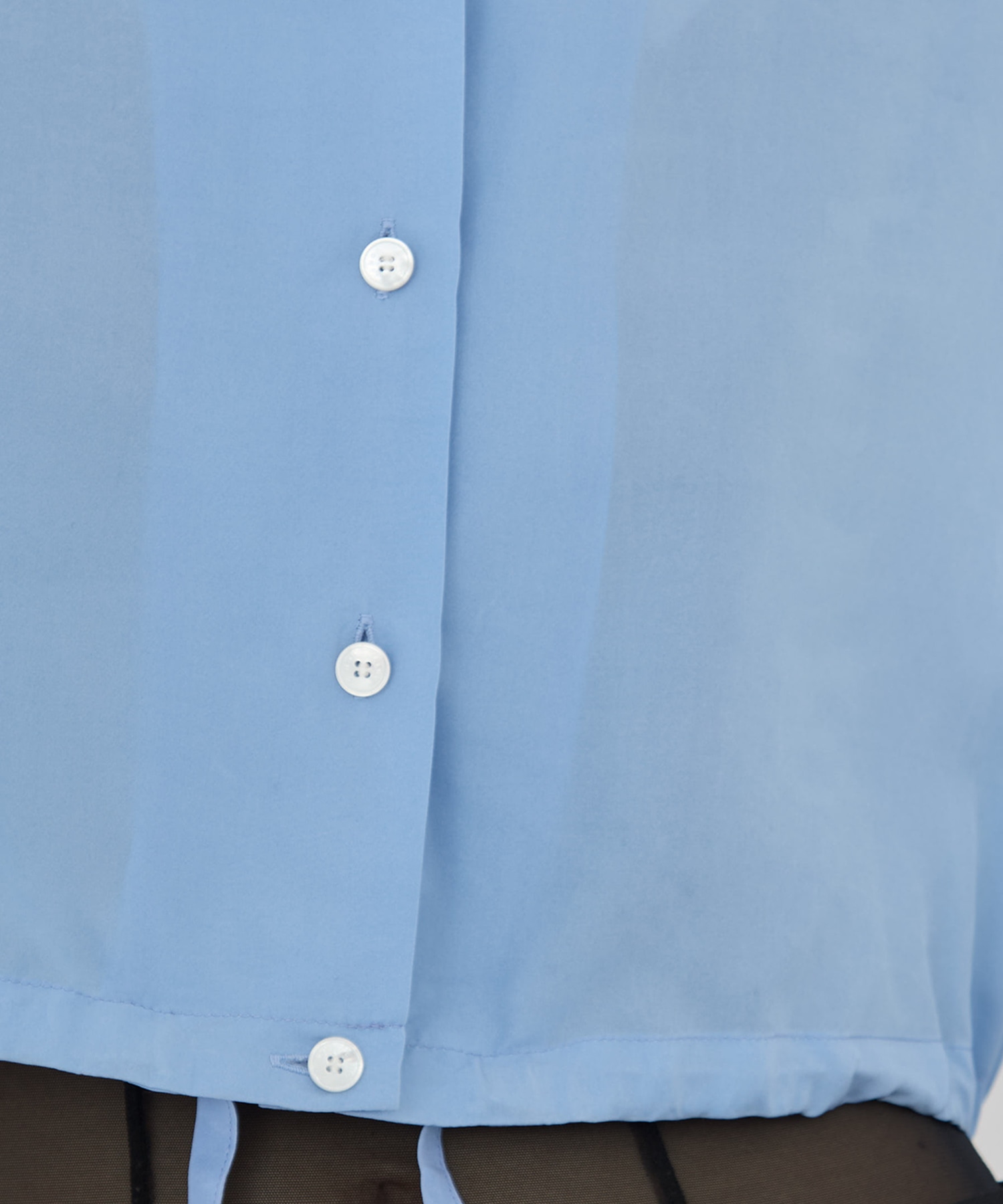 CROPPED COTTON OPEN-COLLAR SHIRT CINOH