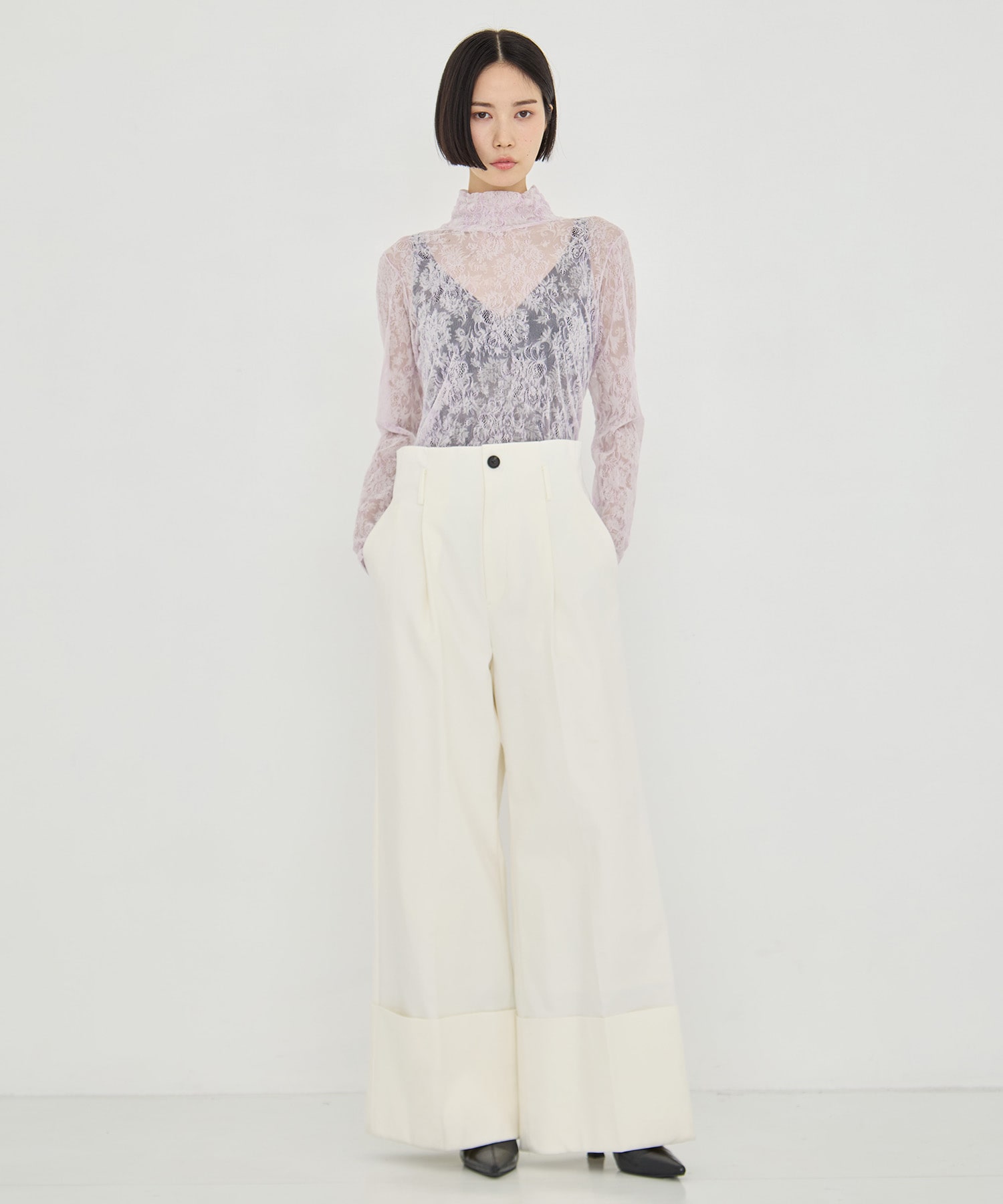 Stretch Flocky Lace Top STUDIOUS
